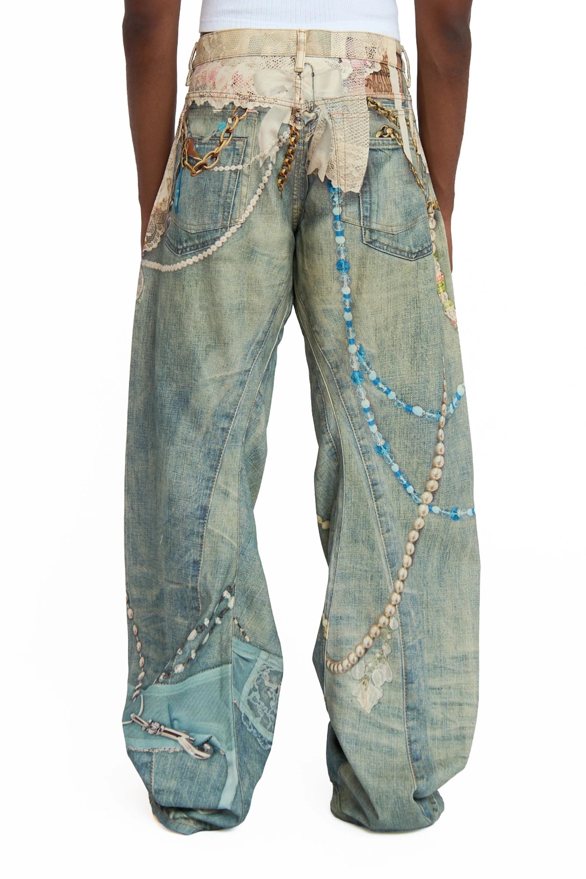 Acne Studios Keychains Trompe L'Oeil Jeans White/Green – ESSXNYC Acne Studios Keychains Trompe L'Oeil Jeans White/Green – ESSXNYC