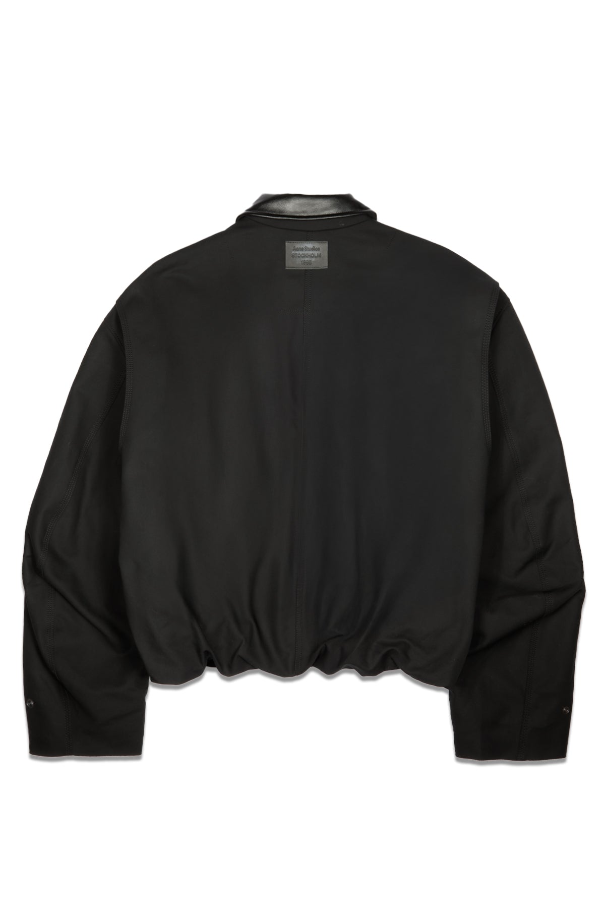 Acne Studios Cotton Zip Jacket With Leather Collar Black
