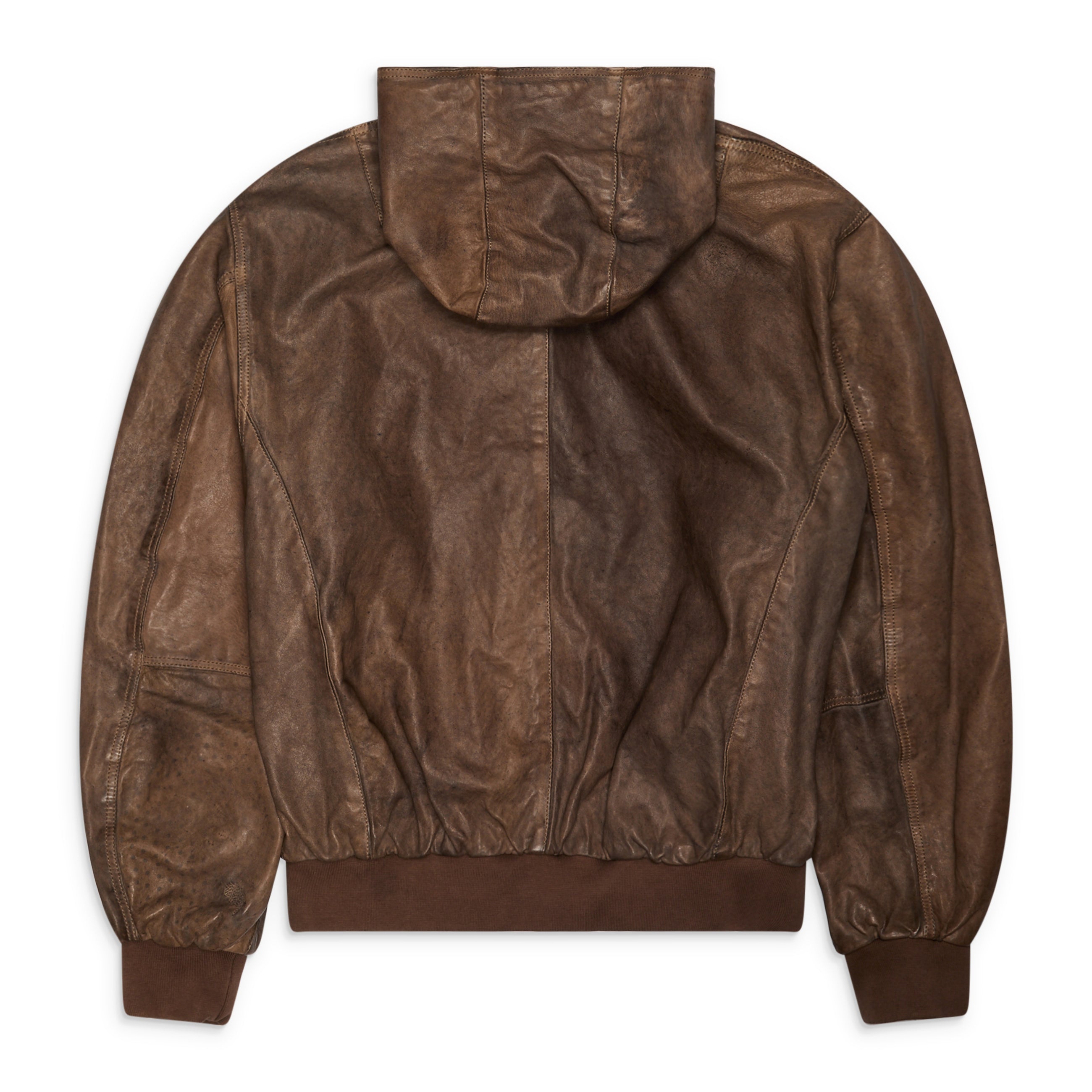 ALEXANDER DIGENOVA Leather Bomber Jacket Art Brown