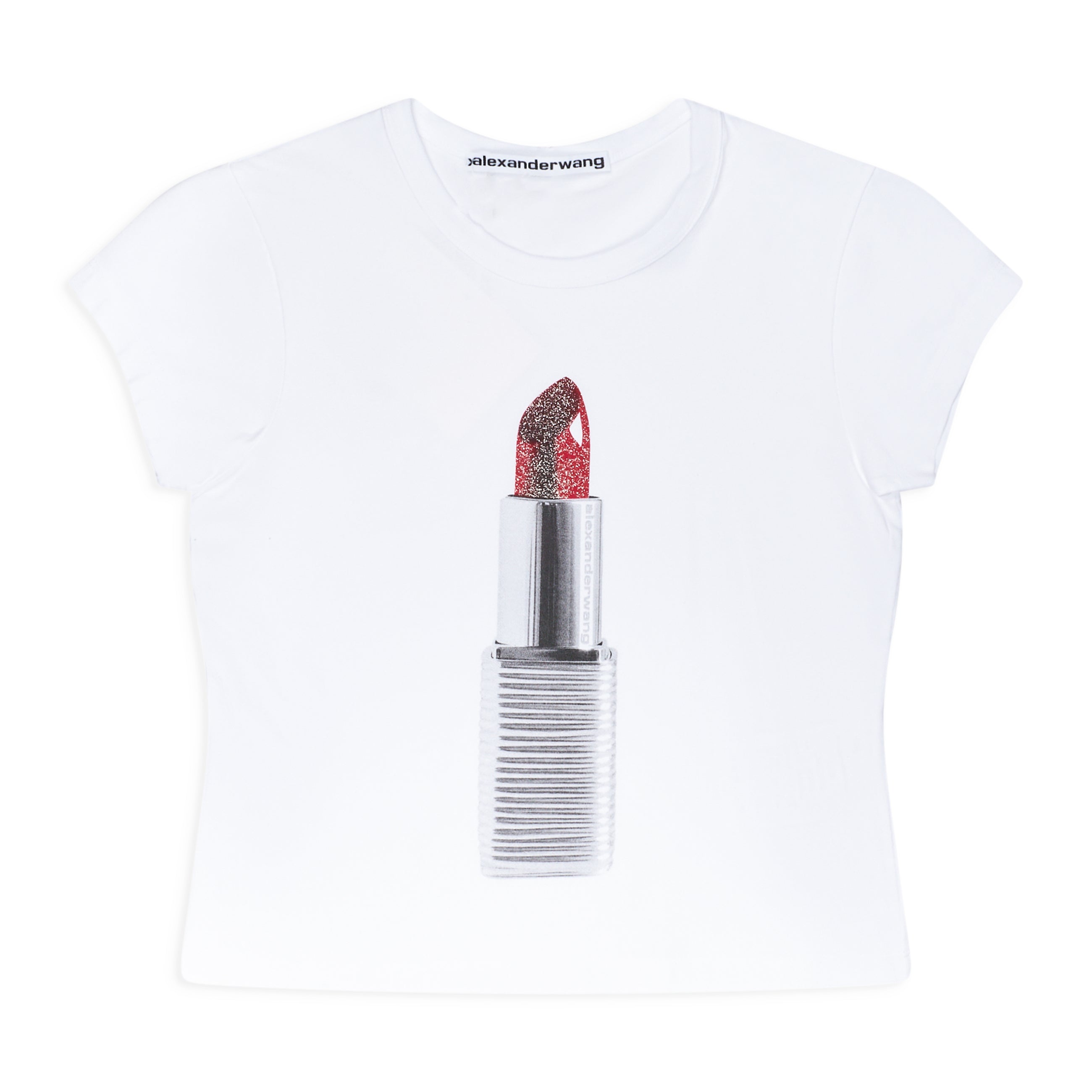 Alexander Wang Baby Tee Lipstick Graphic White