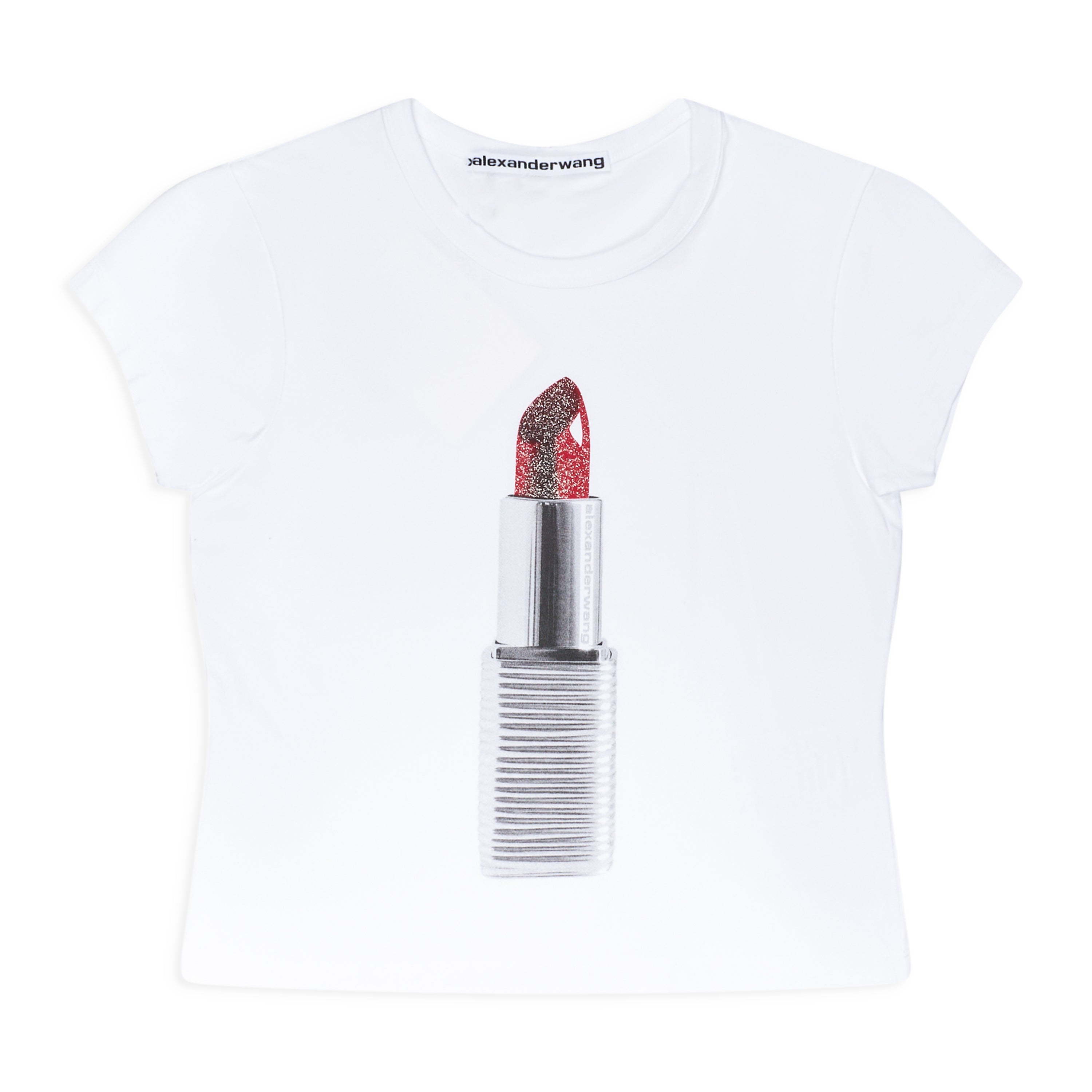 Alexander Wang Baby Tee Lipstick Graphic White