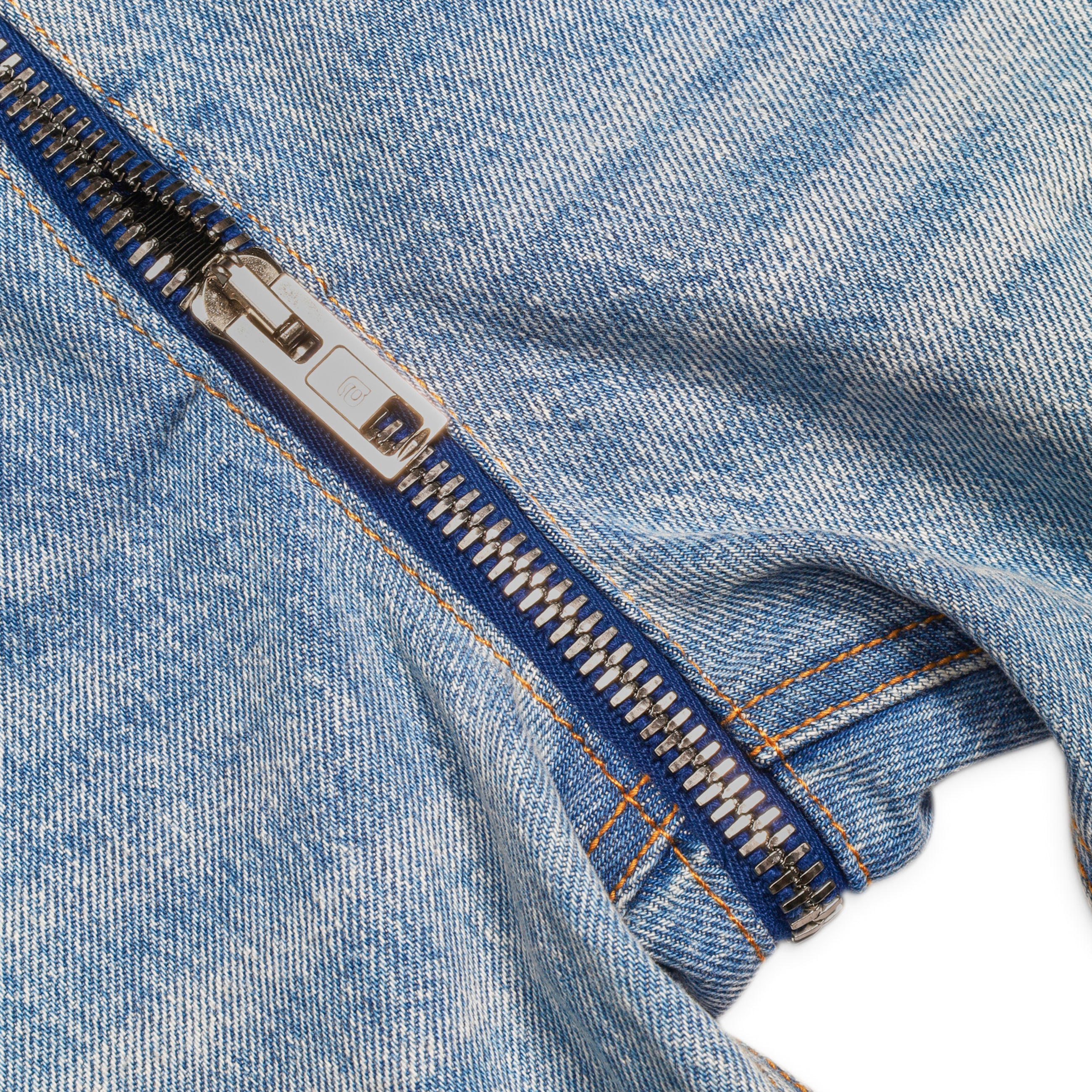 Alexander Wang Dipped V Zip Waistband Straight Leg Jean Blue