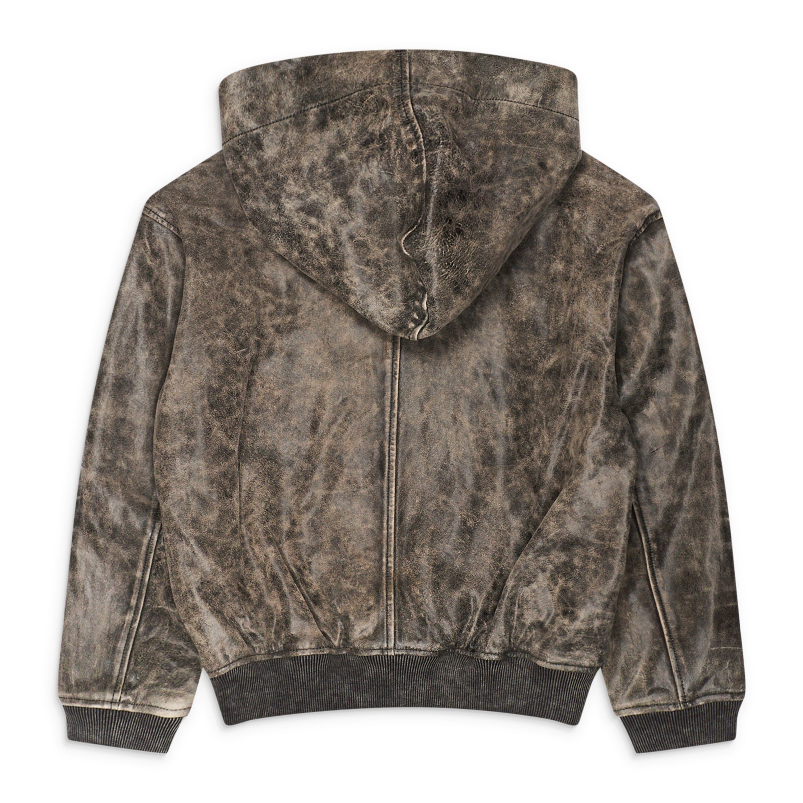 Alexander Wang Shrunken Leather Zip-Up Hoodie