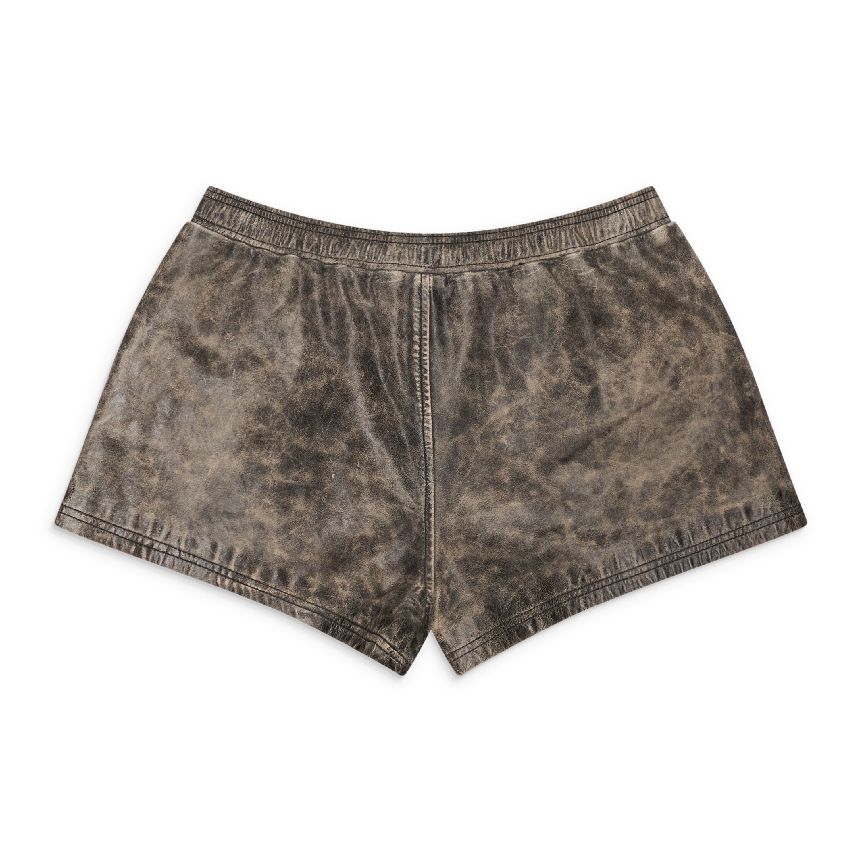Alexander Wang Mid-Rise Leather Mini Short W/ Elasticated Wb