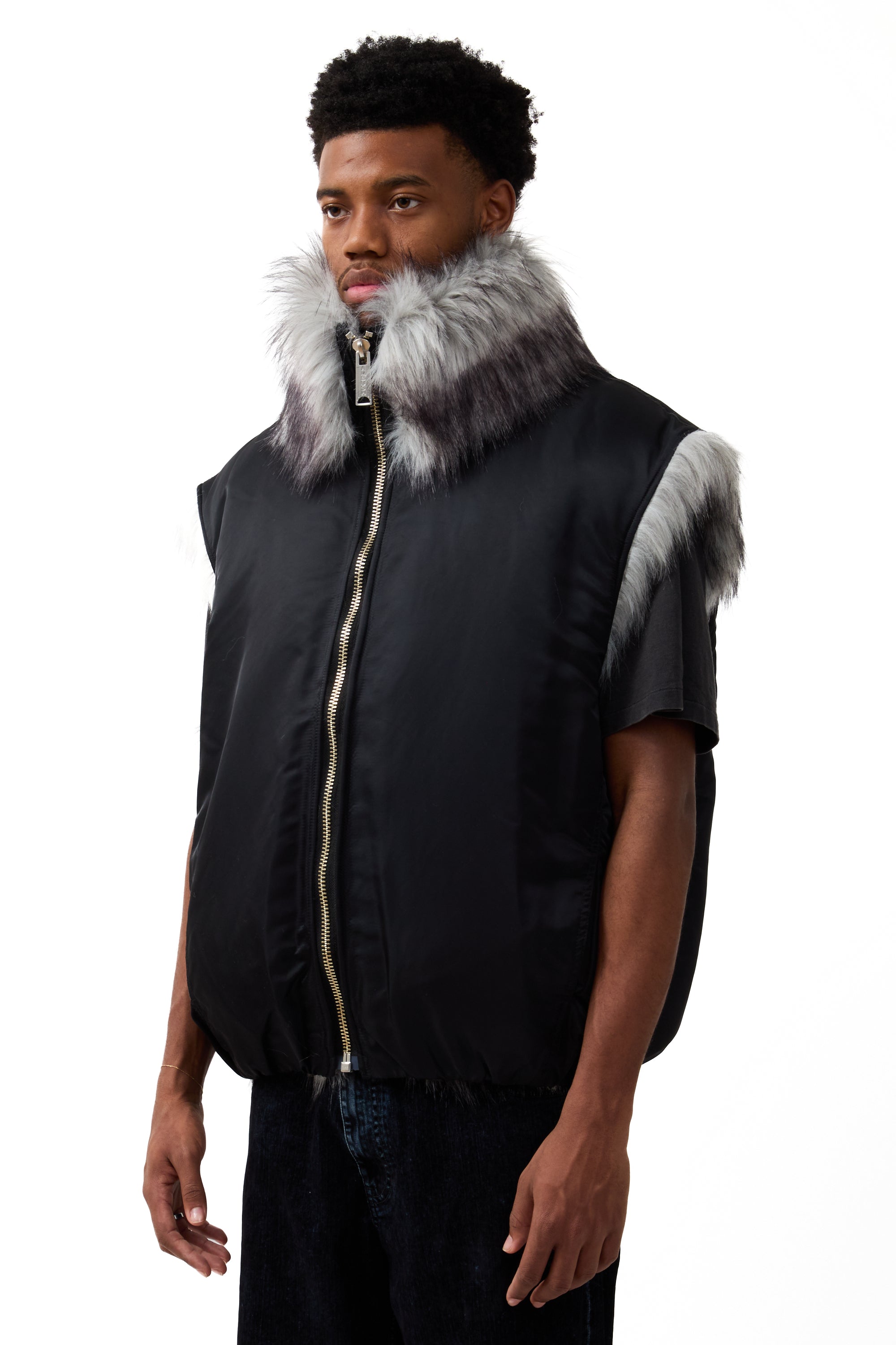 Ambush Fake Fur Reversible Vest White