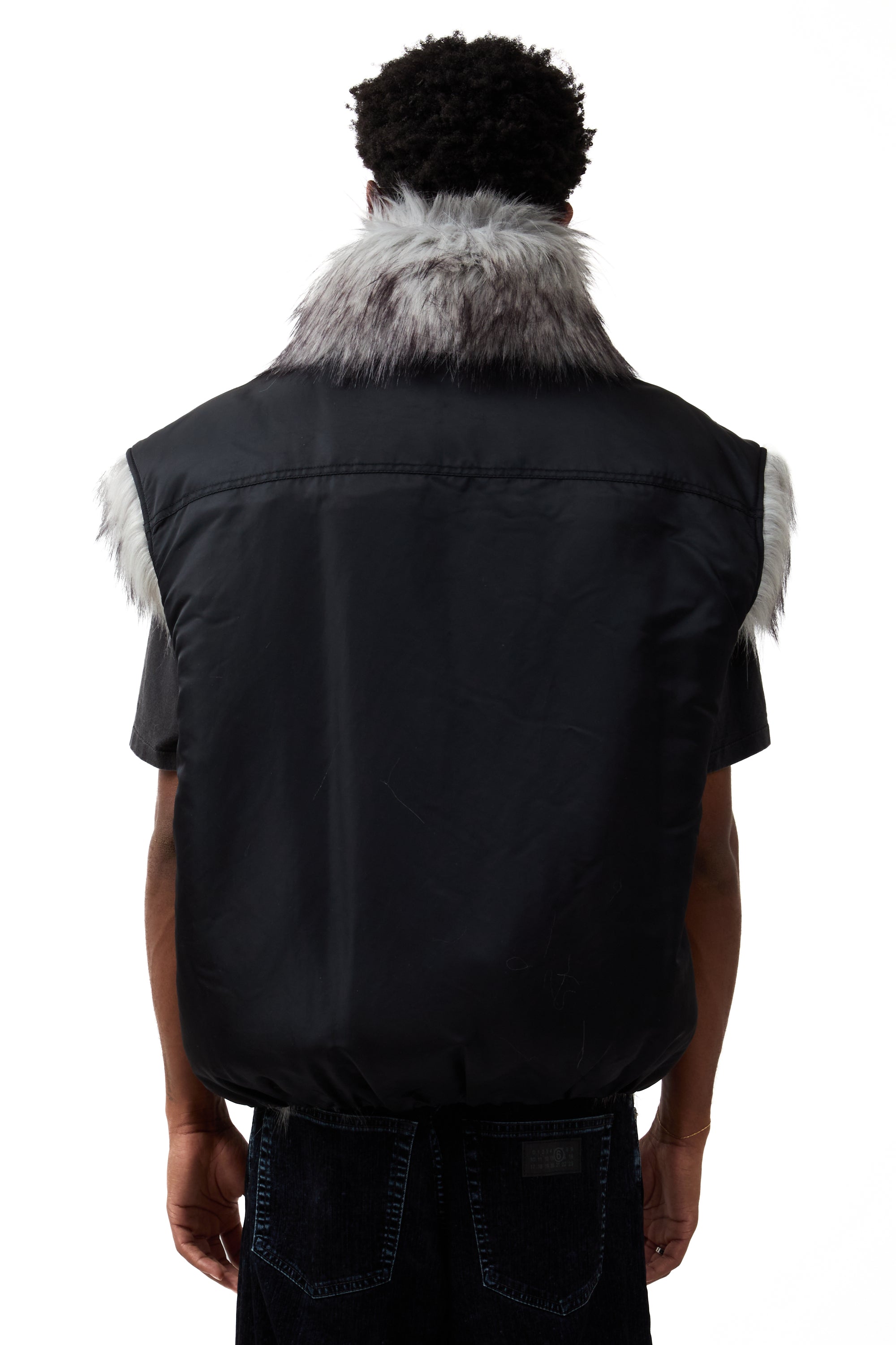 Ambush Fake Fur Reversible Vest White