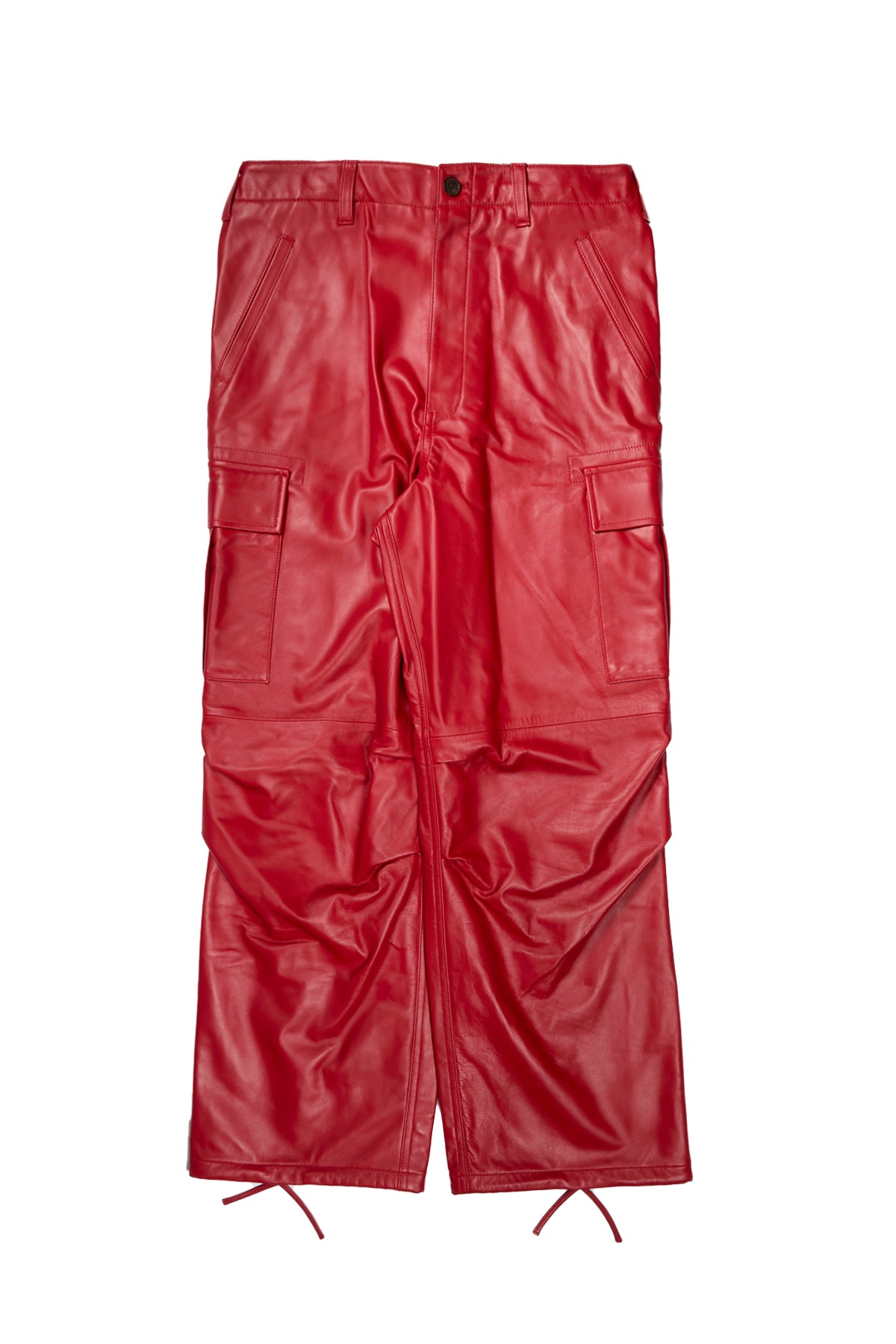 Ambush Leather Cargo Pants Red