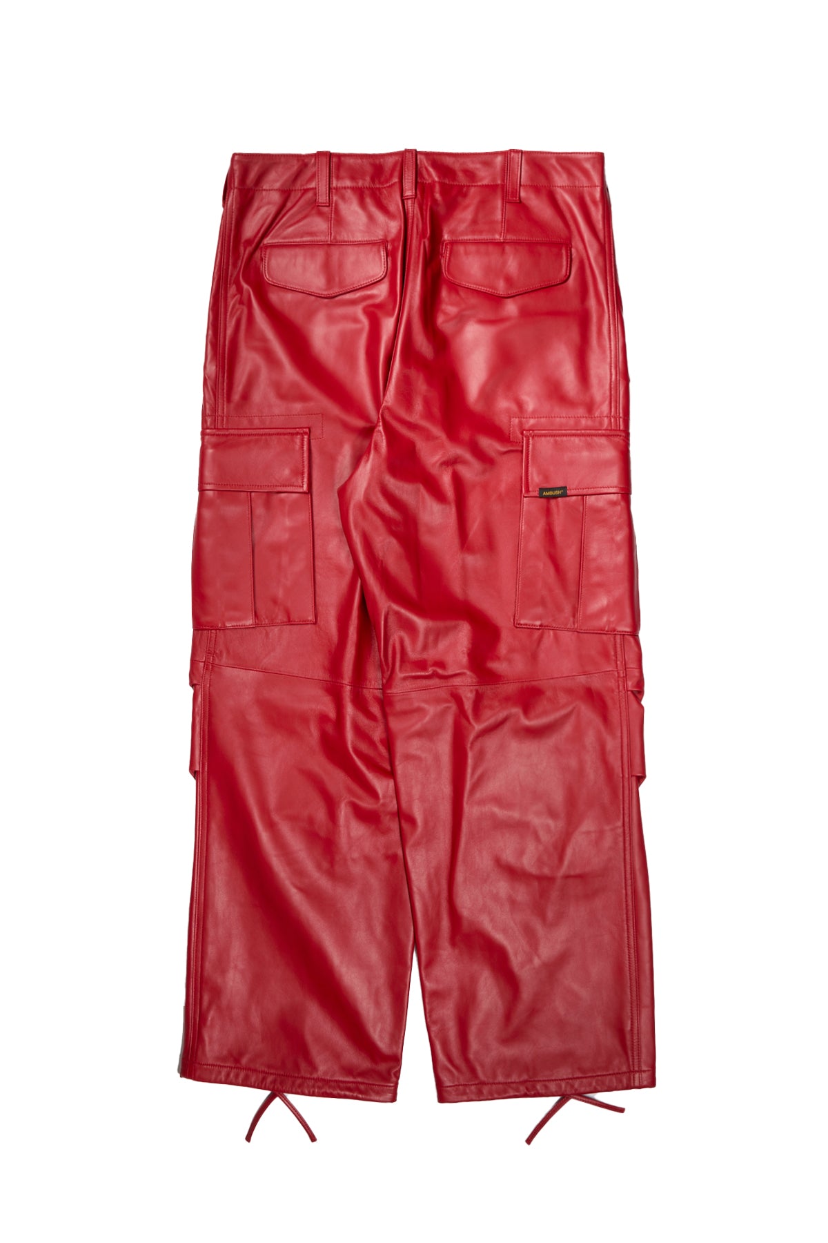 Ambush Leather Cargo Pants Red