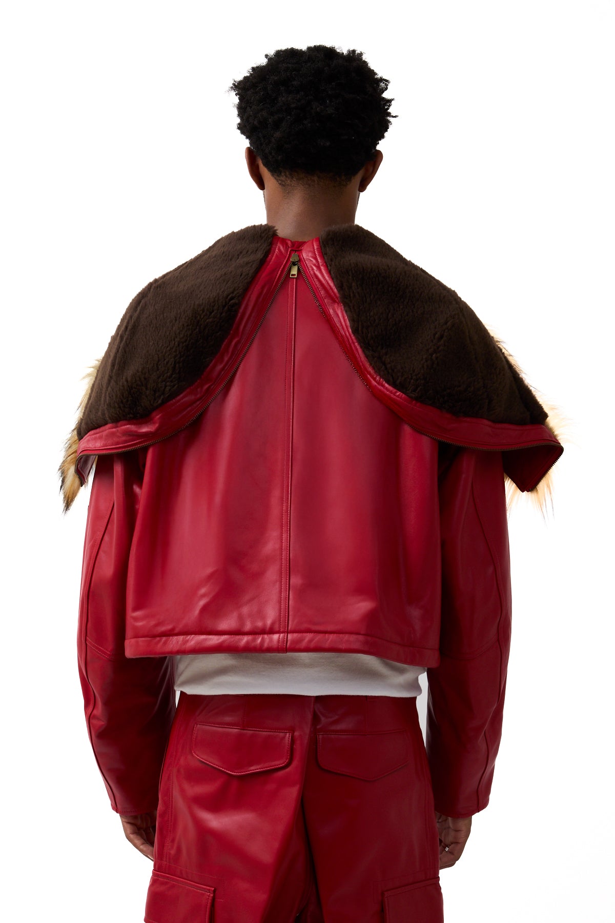 Ambush Leather Cropped N3B Red – ESSXNYC
