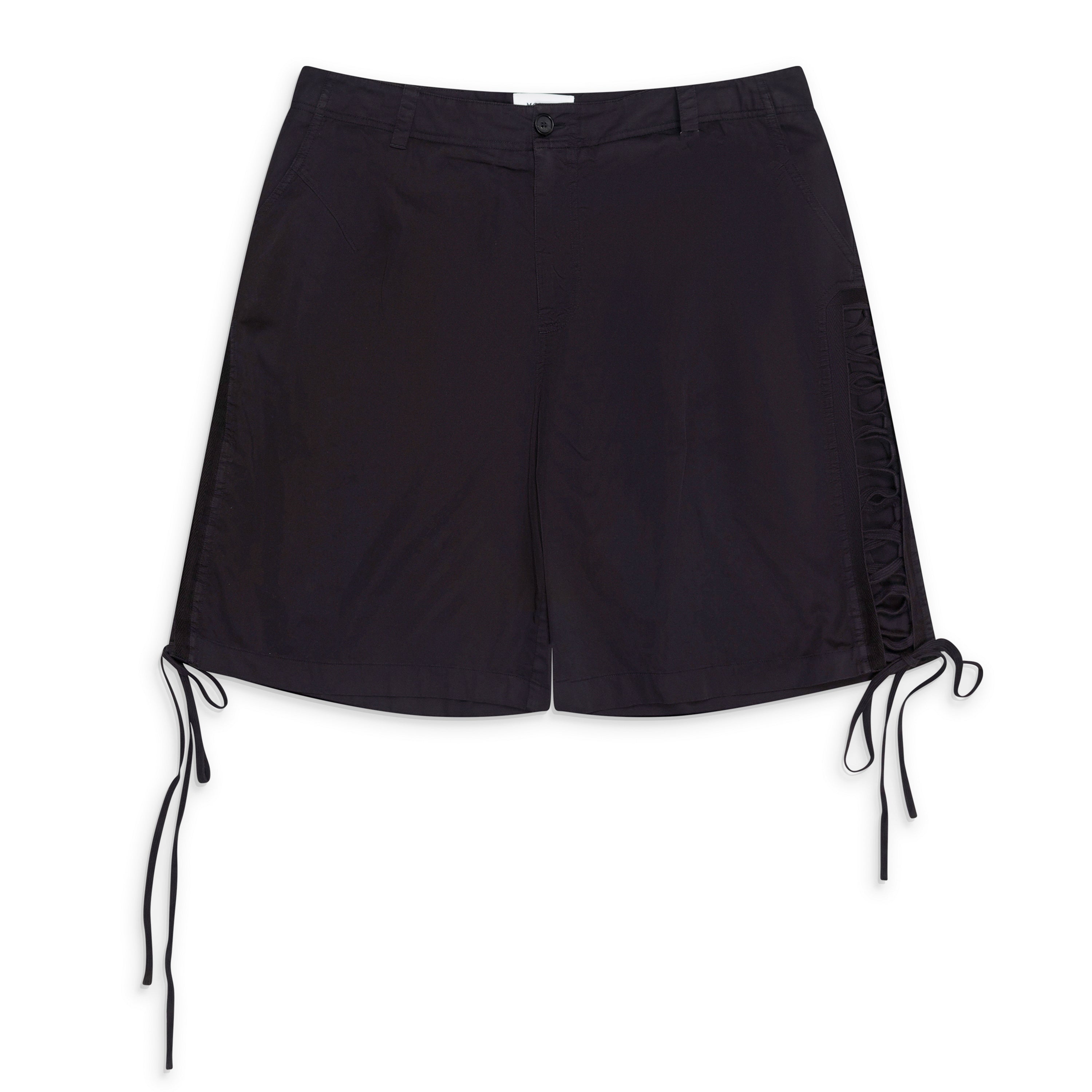 Alexander McQueen Laced Utility Shorts Black - front