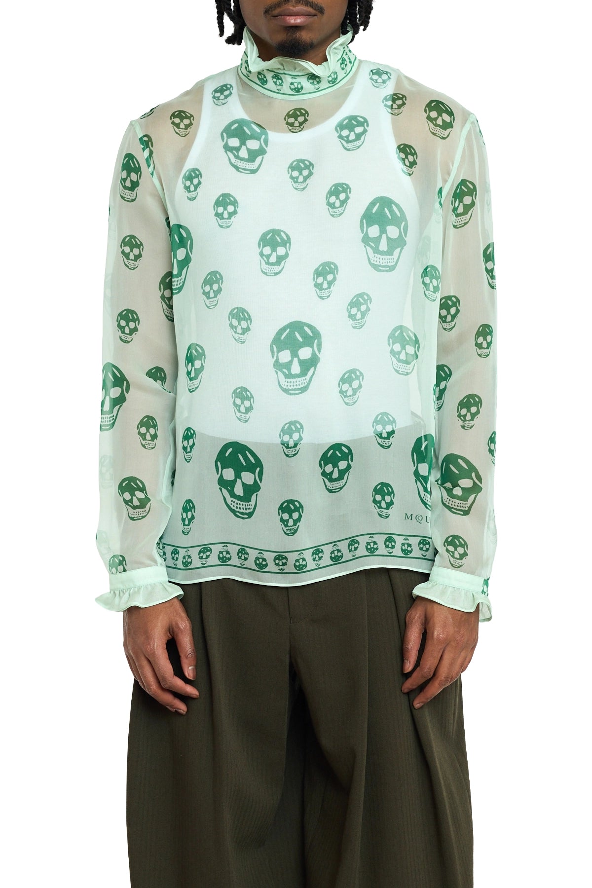 McQueen Skull Scarf Top Green