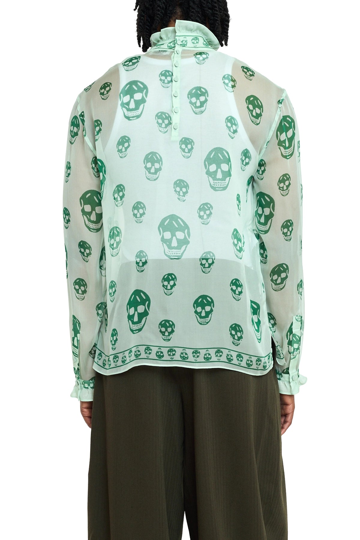 McQueen Skull Scarf Top Green