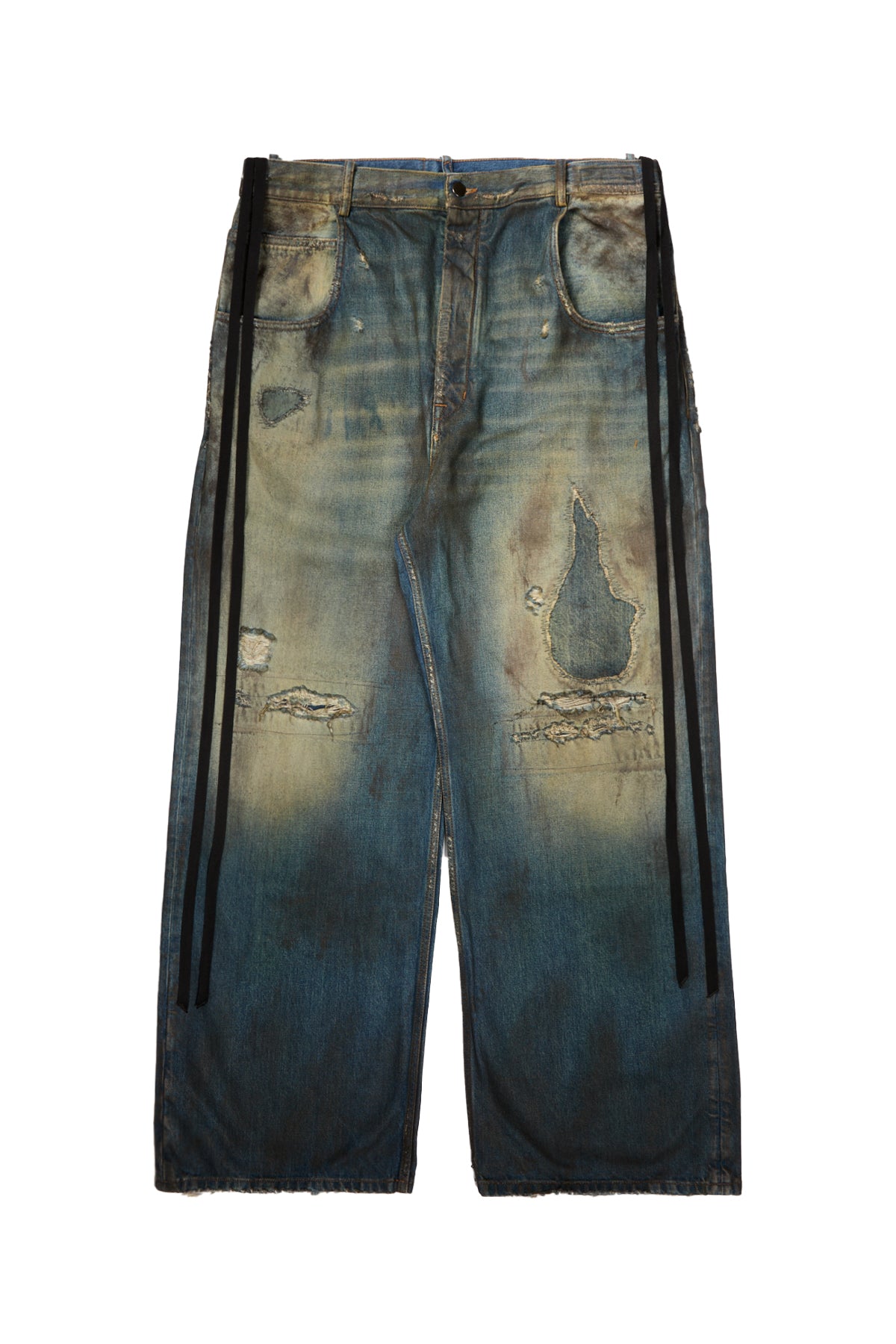 Ann Demeulemeester Distressed Olan 5-Pockets High Comfort Trousers Vintage Blue