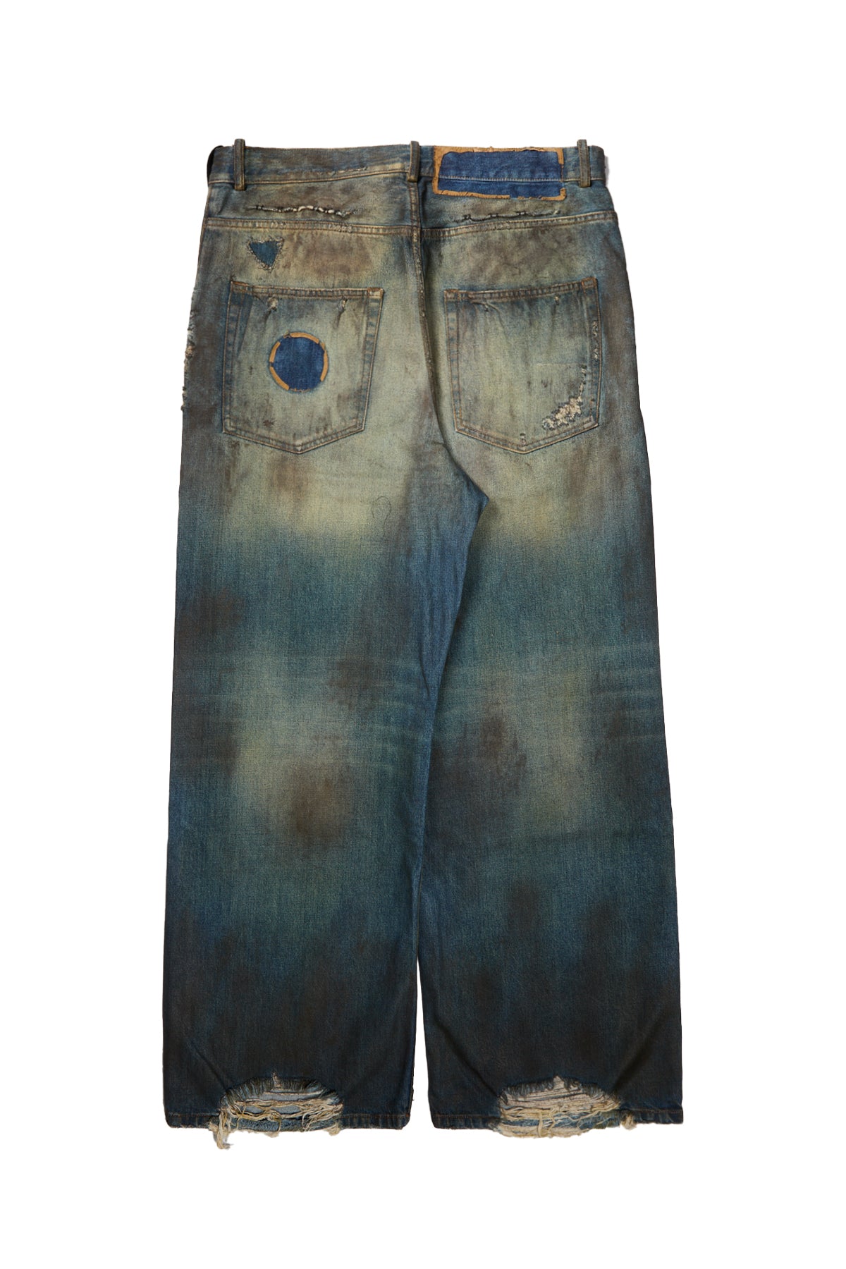 Ann Demeulemeester Distressed Olan 5-Pockets High Comfort Trousers Vintage Blue