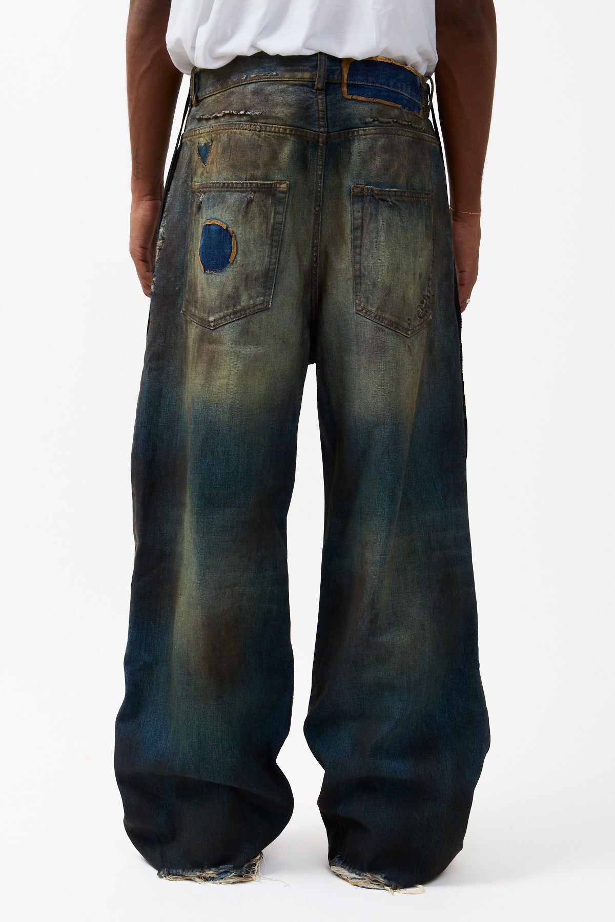Ann Demeulemeester Distressed Olan 5-Pockets High Comfort Trousers Vintage Blue