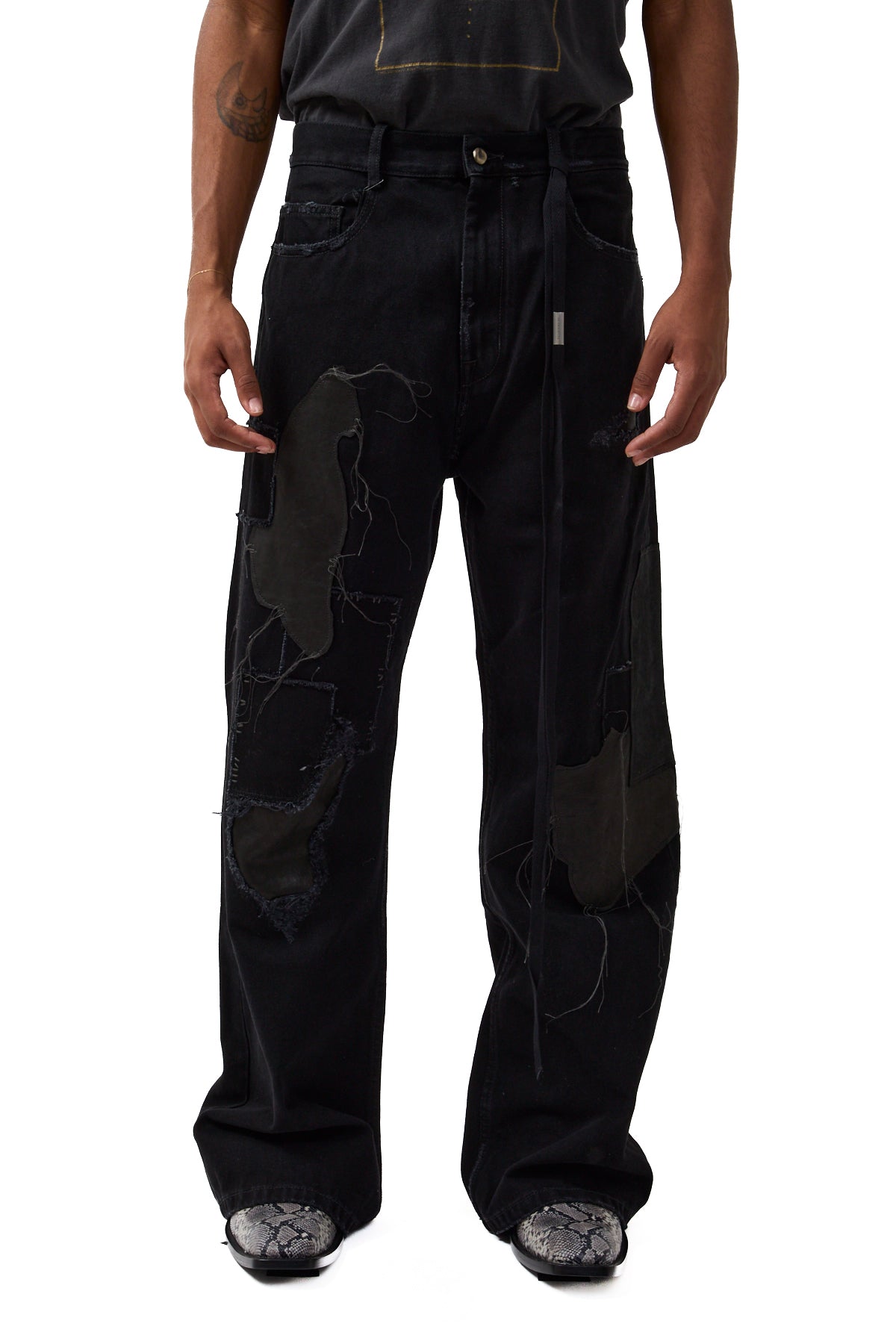 Ann Demeulemeester Modest 5-Pockets Relaxed Bootcut Trousers Faded Black