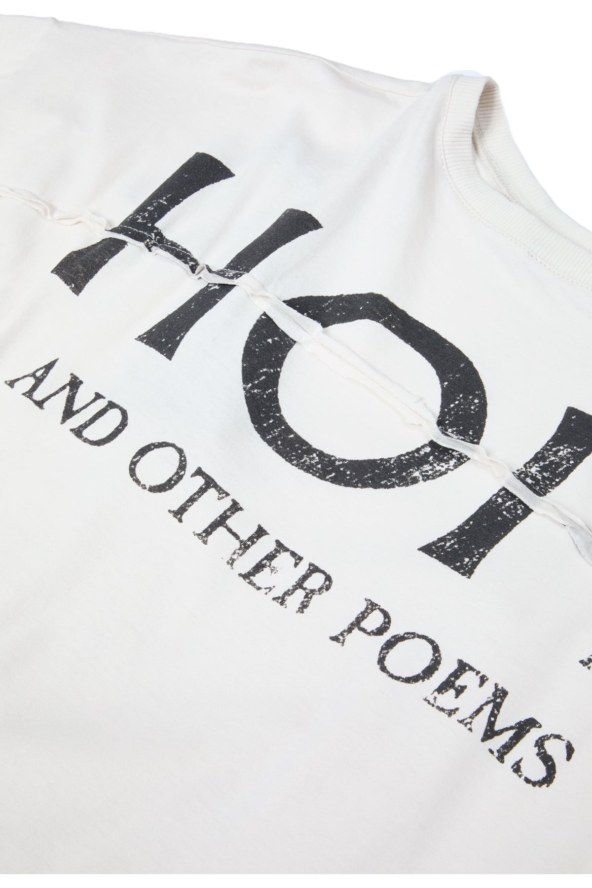 Ann Demeulemeester Seef High Comfort Deconstructed T-Shirt With "Hope" Print Ivory