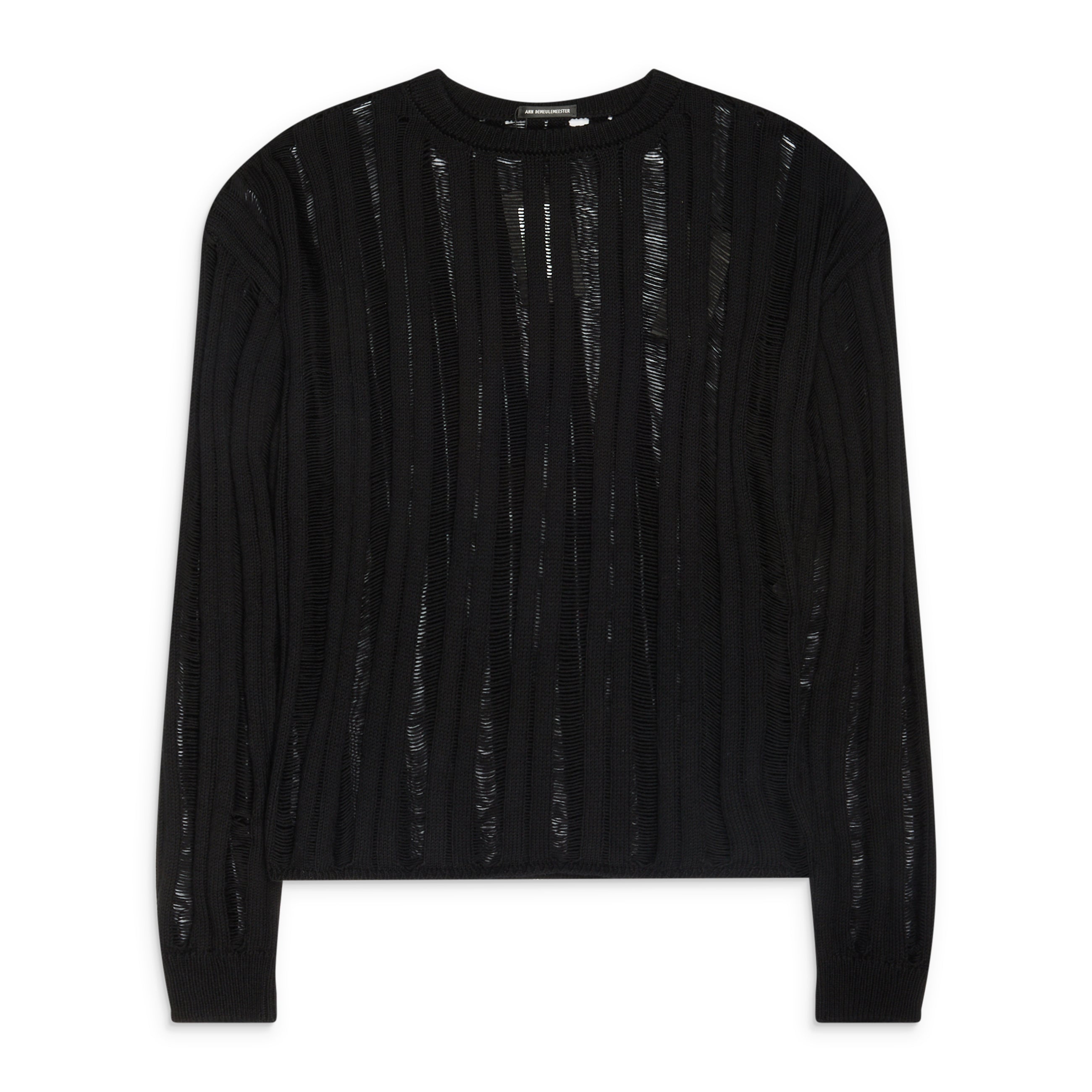 Ann Demeulemeester Danial Ladder Stitch Oversize Sweater Black