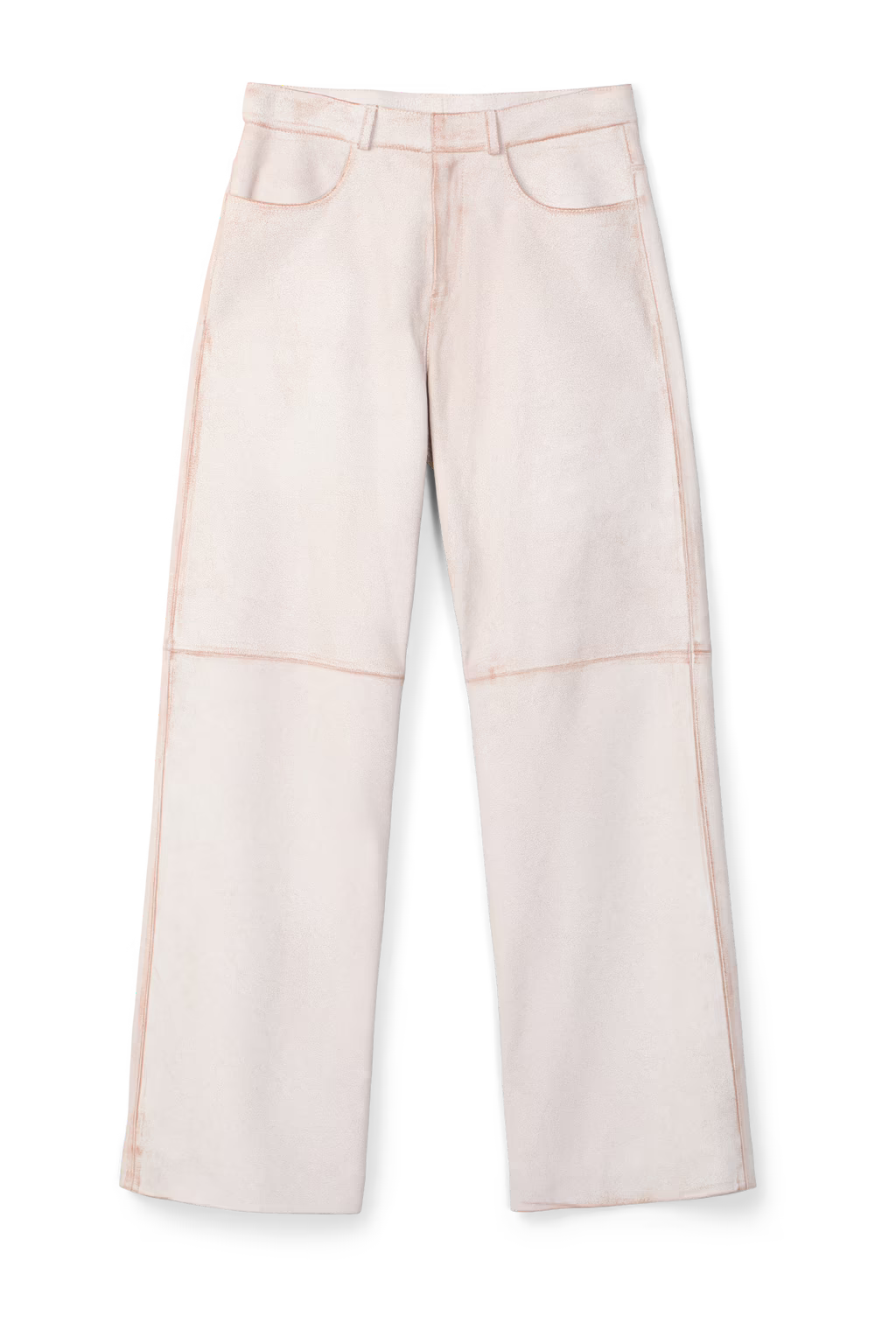 Camper Lab Distressed Leather Trousers White