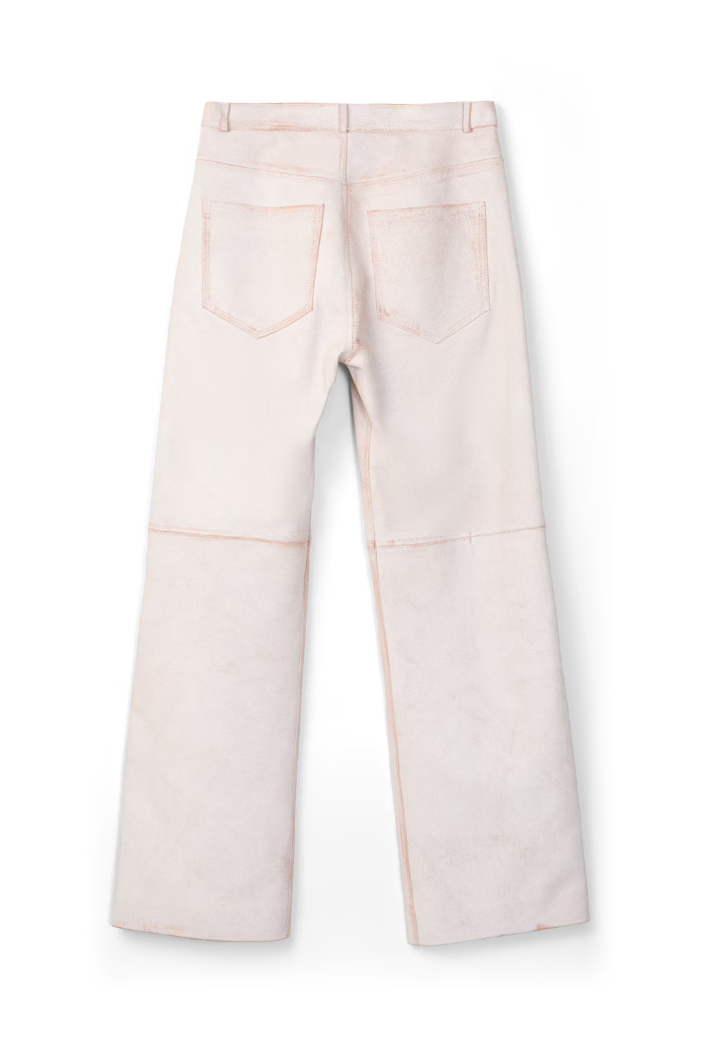 Camper Lab Distressed Leather Trousers White