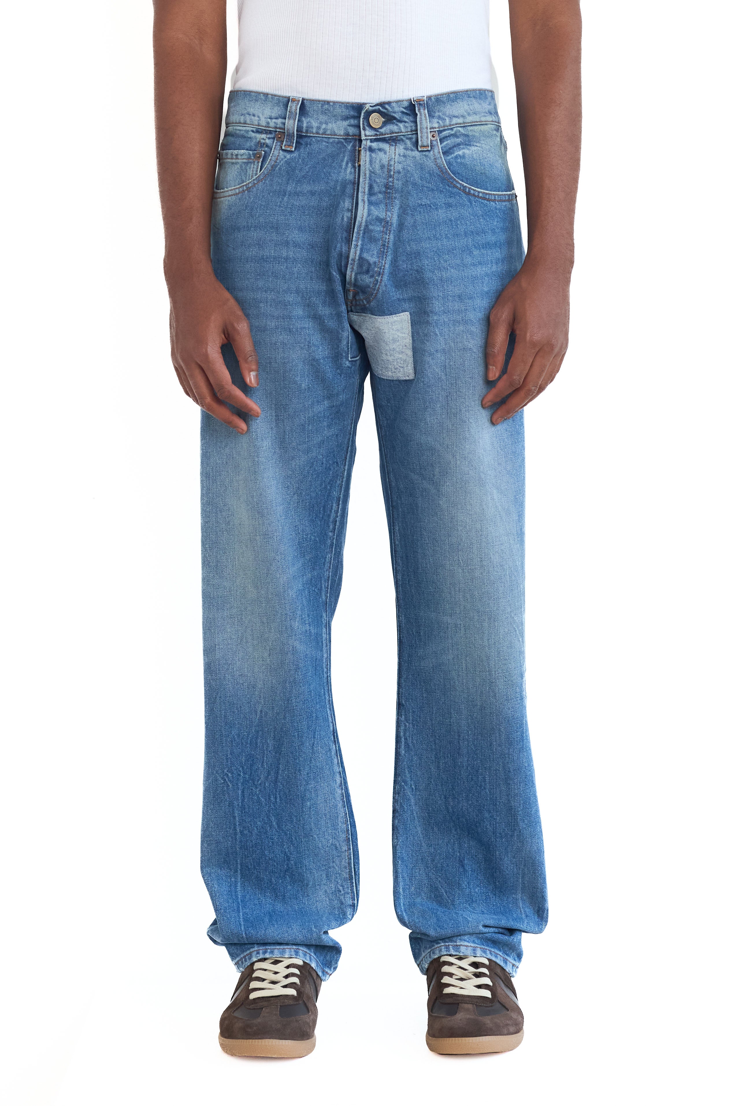 Maison Margiela Slim Repaired Jeans Vintage Medium Blue 5