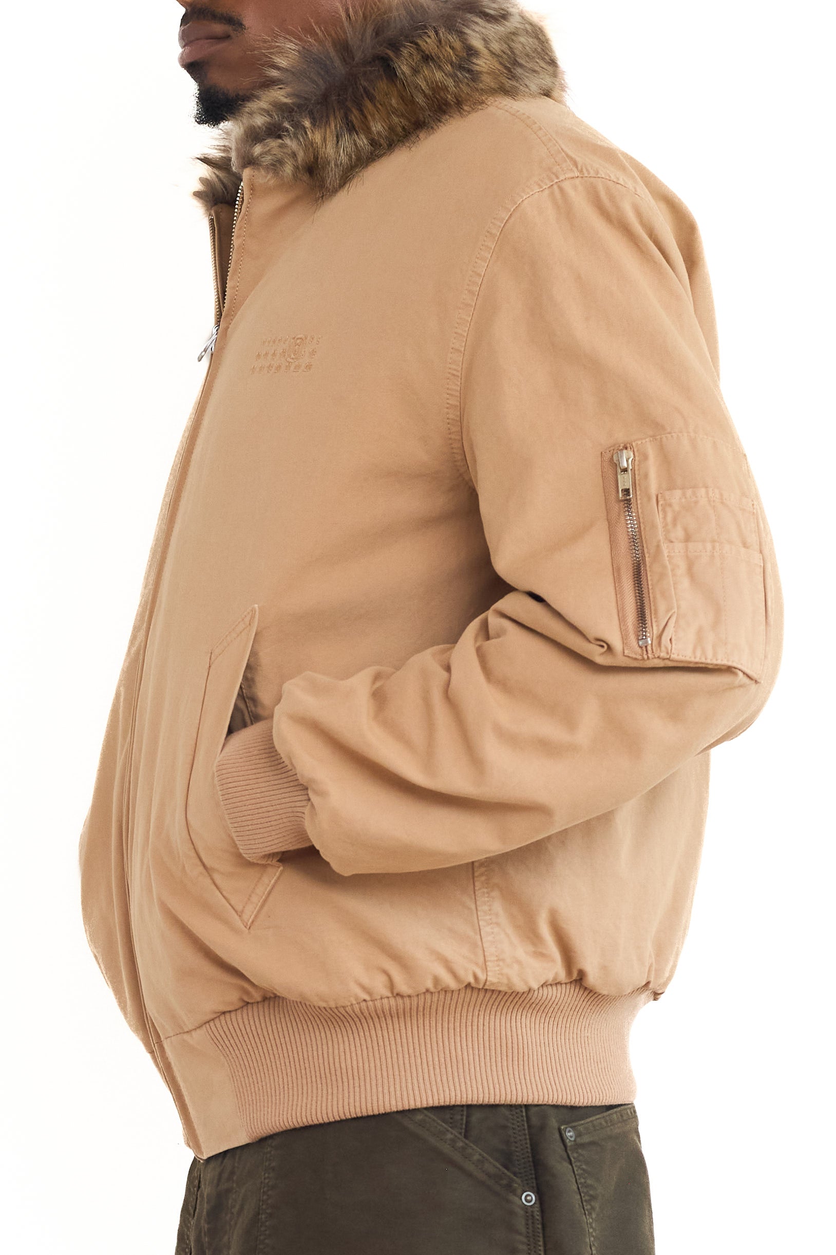 MM6 Reversible Cotton Canvas Jacket Ocre