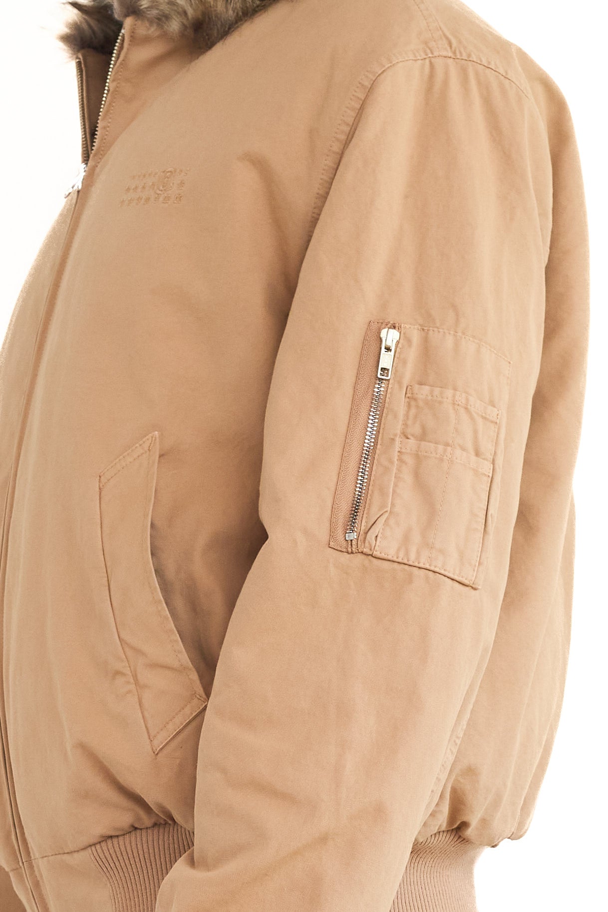 MM6 Reversible Cotton Canvas Jacket Ocre