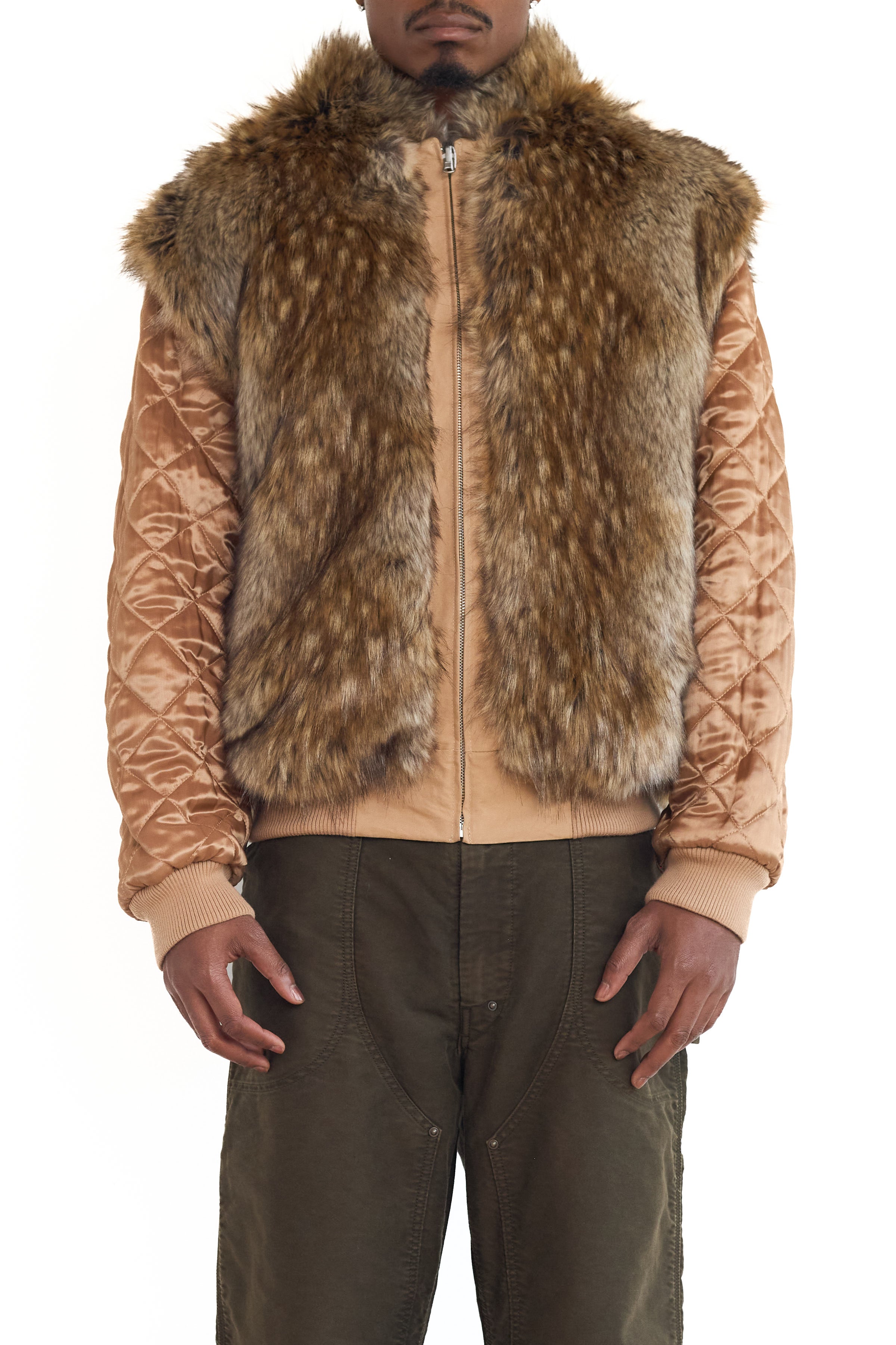 MM6 Reversible Cotton Canvas Jacket Ocre