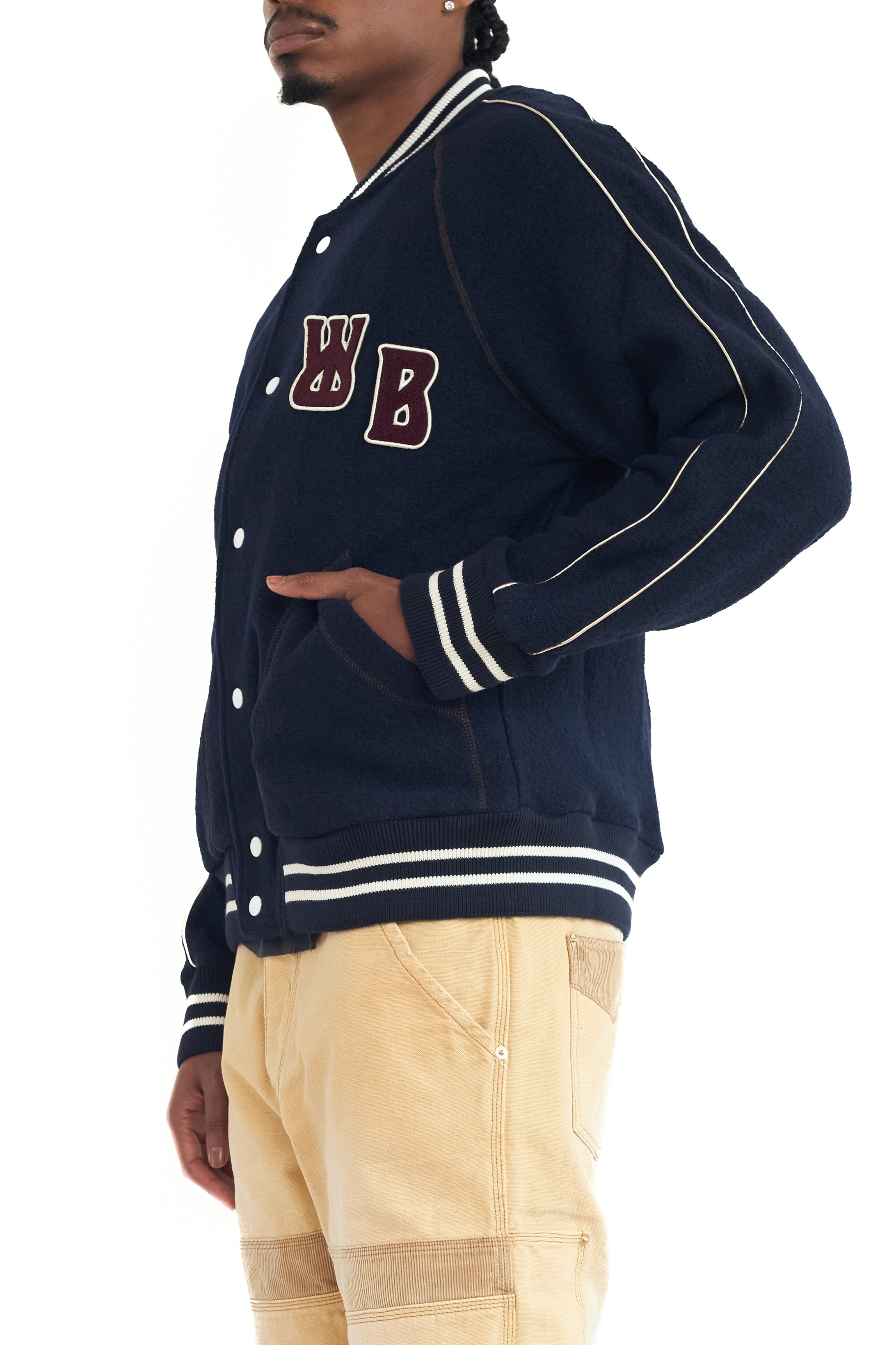 Wales Bonner October Varsity Jacket Navy