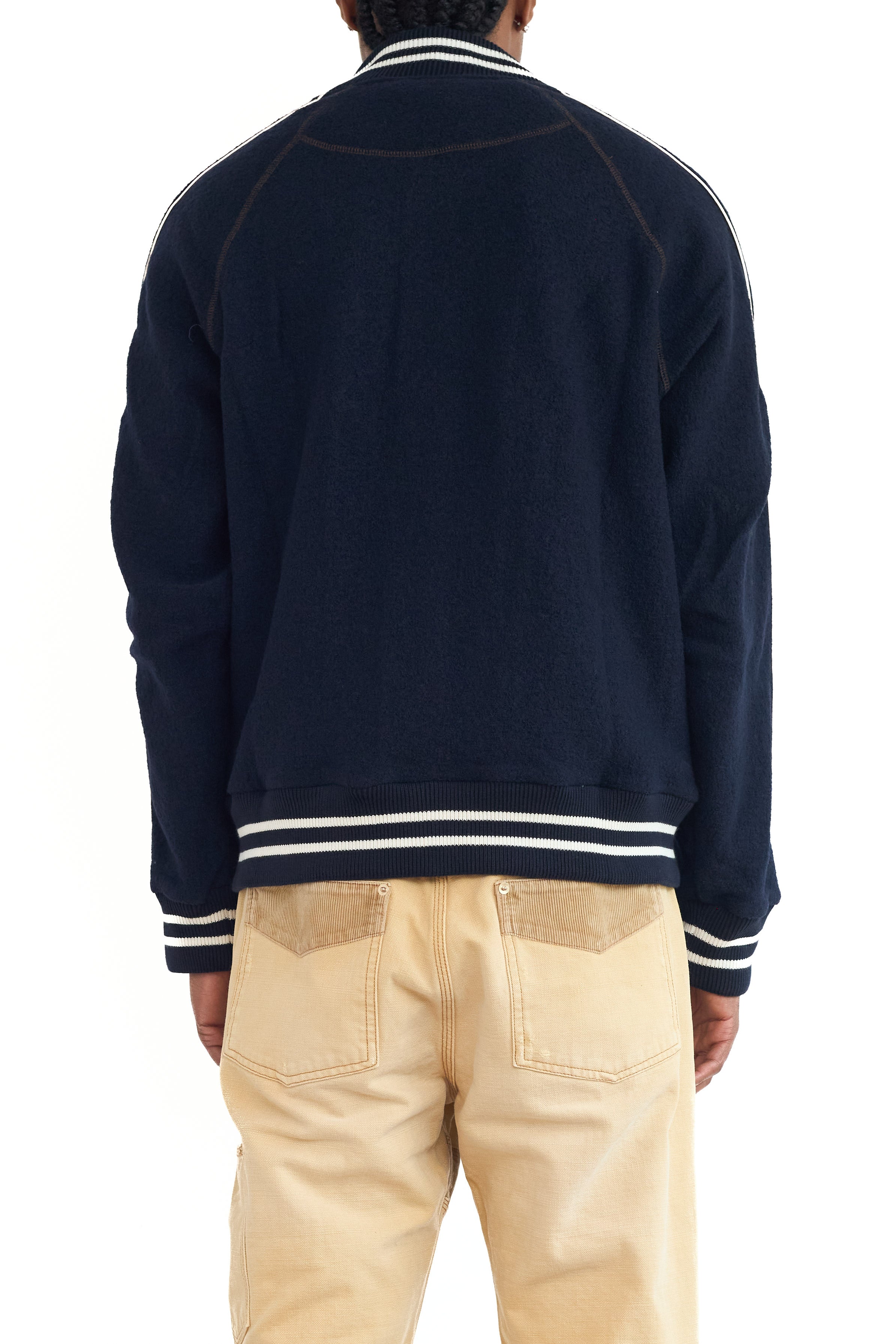 Wales Bonner October Varsity Jacket Navy – ESSXNYC
