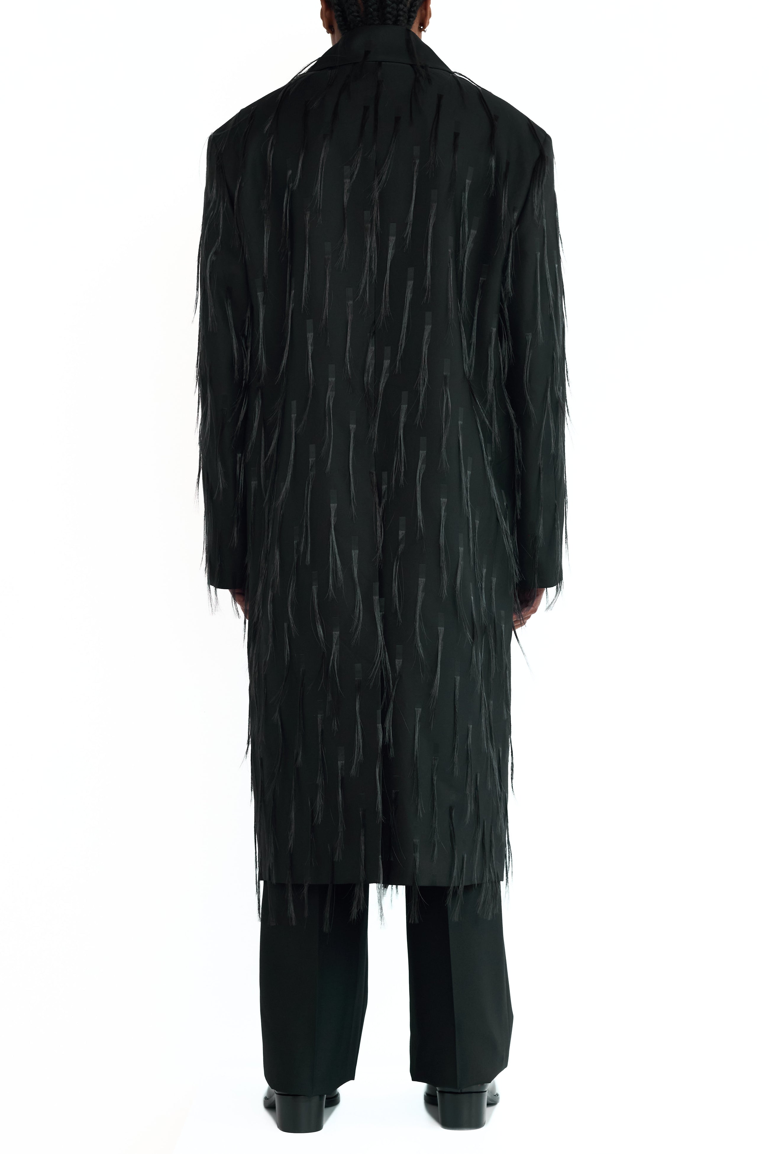 Jil Sander Spaced Out Nylon Fur Coat Black 4