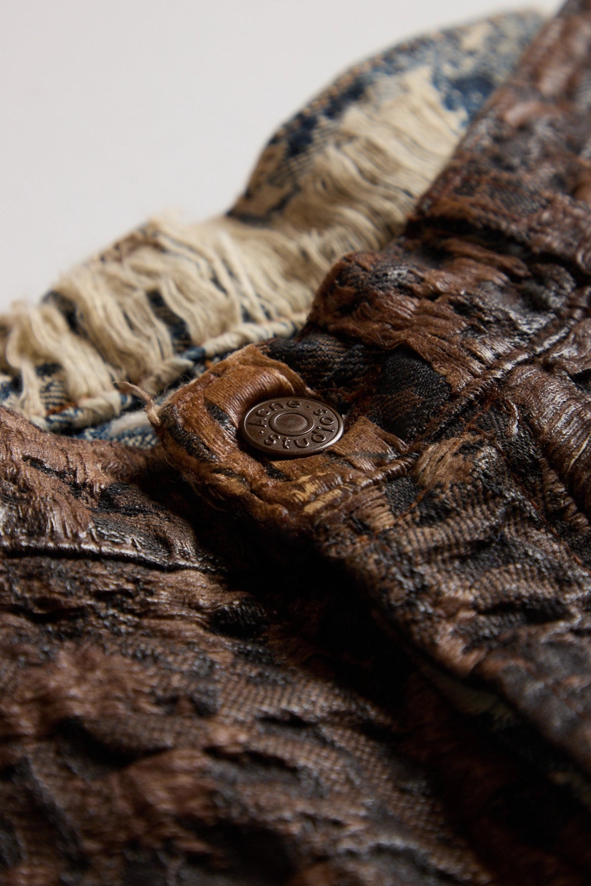 Acne Studios 2023 Distressed Monogram Coating Jeans Brown