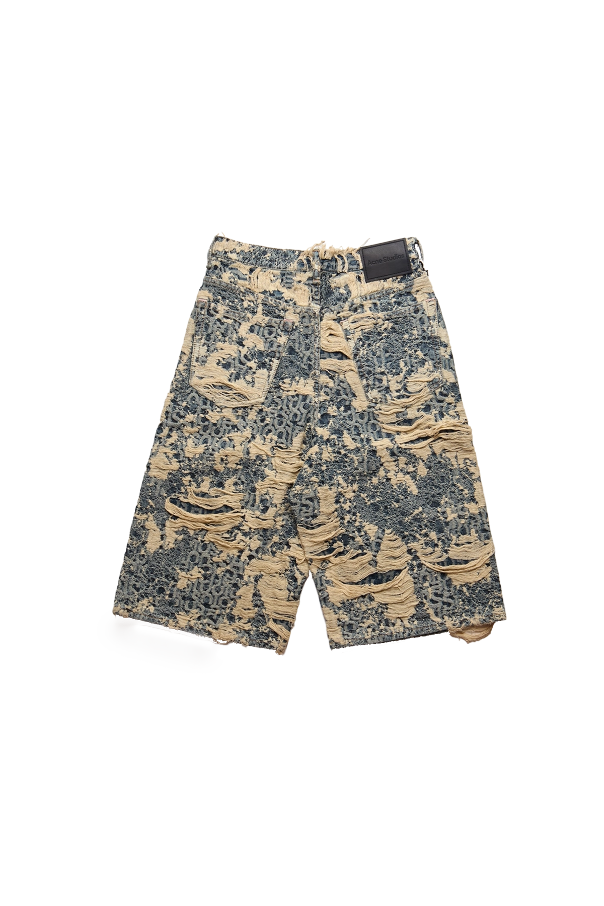Acne Studios Distressed Monogram Denim Shorts Blue – ESSXNYC