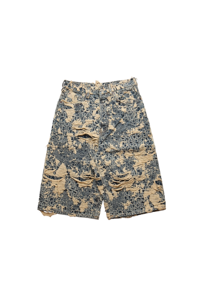 Acne Studios Distressed Monogram Denim Shorts Blue – ESSXNYC