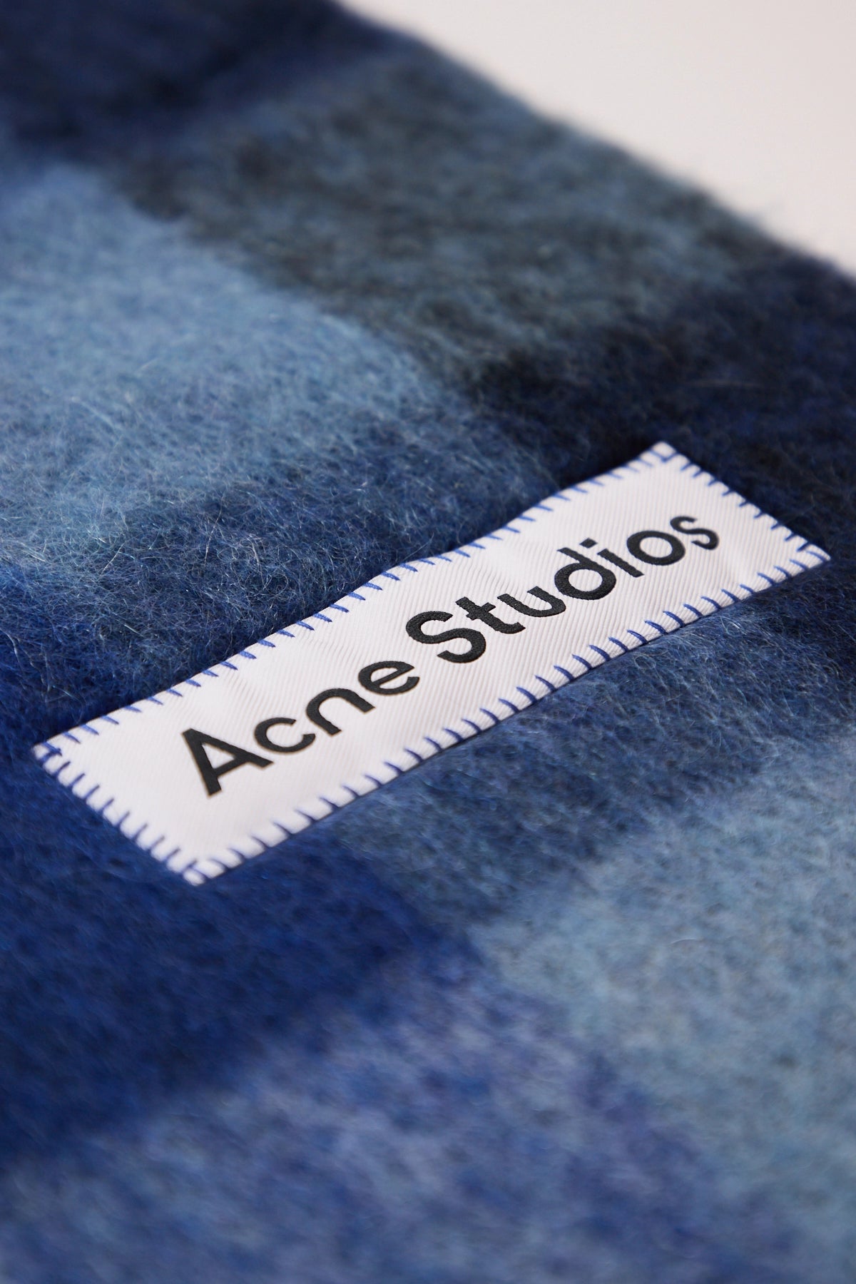 Acne Studios Vally Check Scarf Dark Navy/Black Label