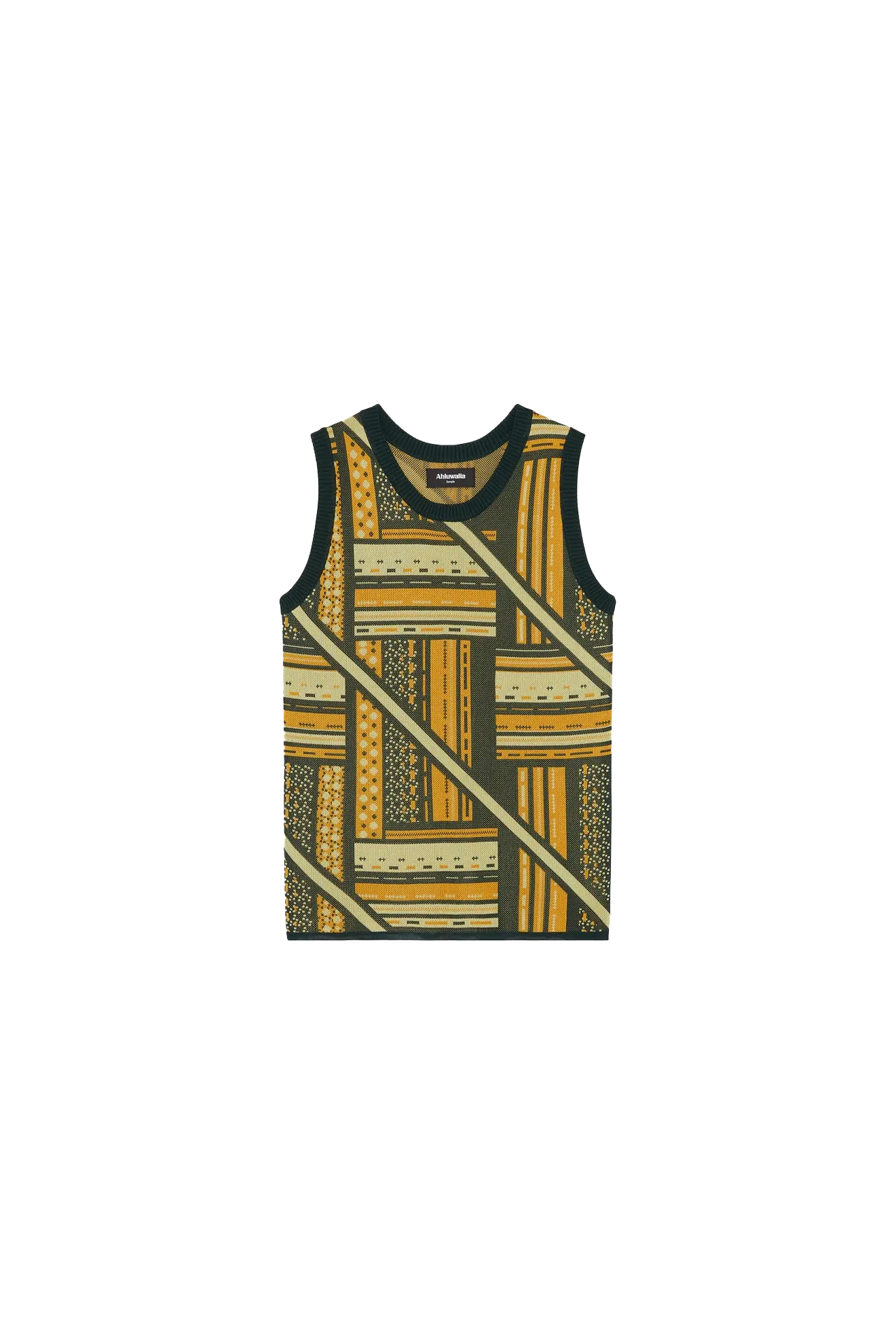 Ahluwalia Kalonji Knit Vest Green and Yellow