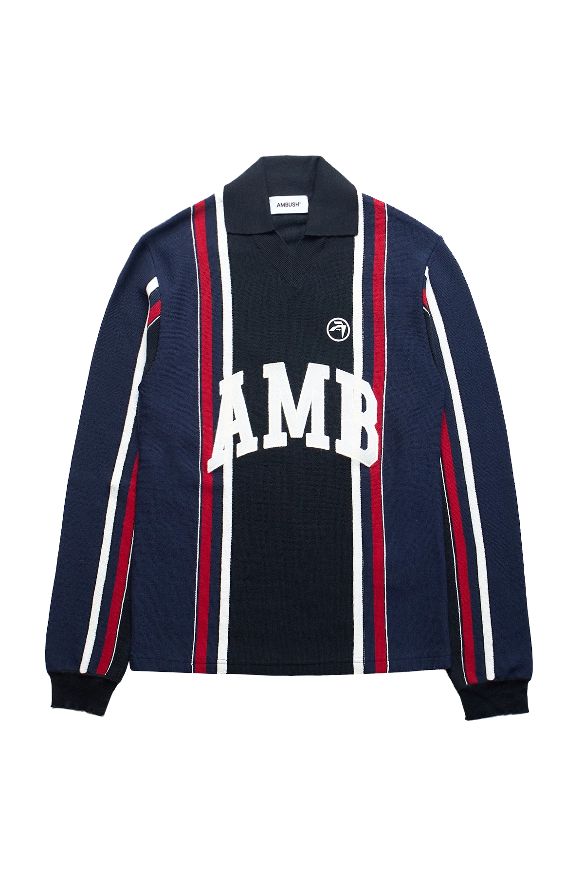 Ambush Long Sleeve Embroidered Polo Blue