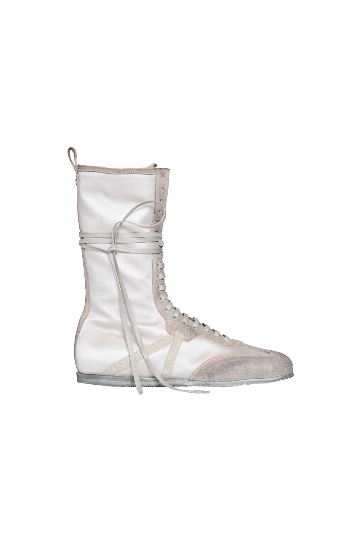 Ann Demeulemeester Fides Soft High-Top Boxing Sneakers White