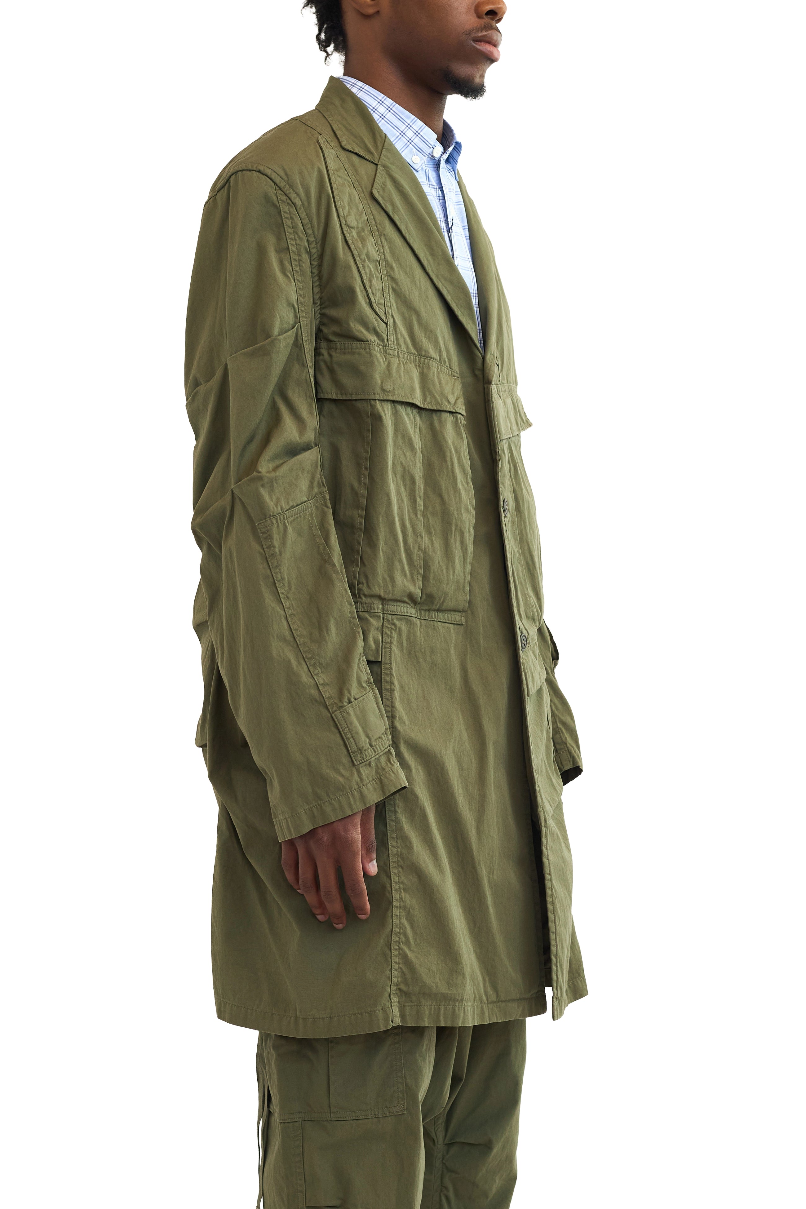 Junya Watanabe Man Rebuild By Needles Multi Pocket Duster Coat Khaki