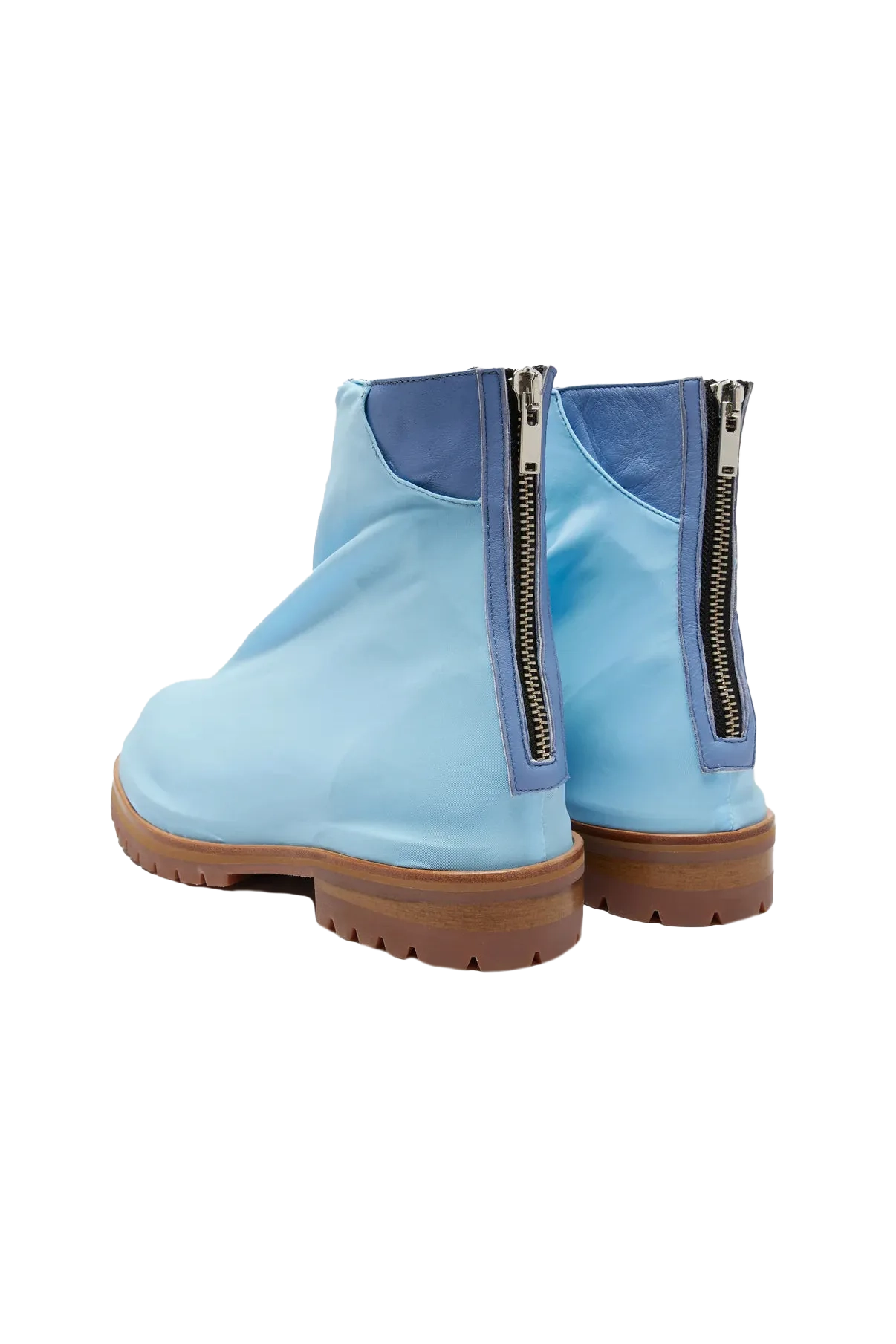 424 Marathon Zipped Boots In Light Blue