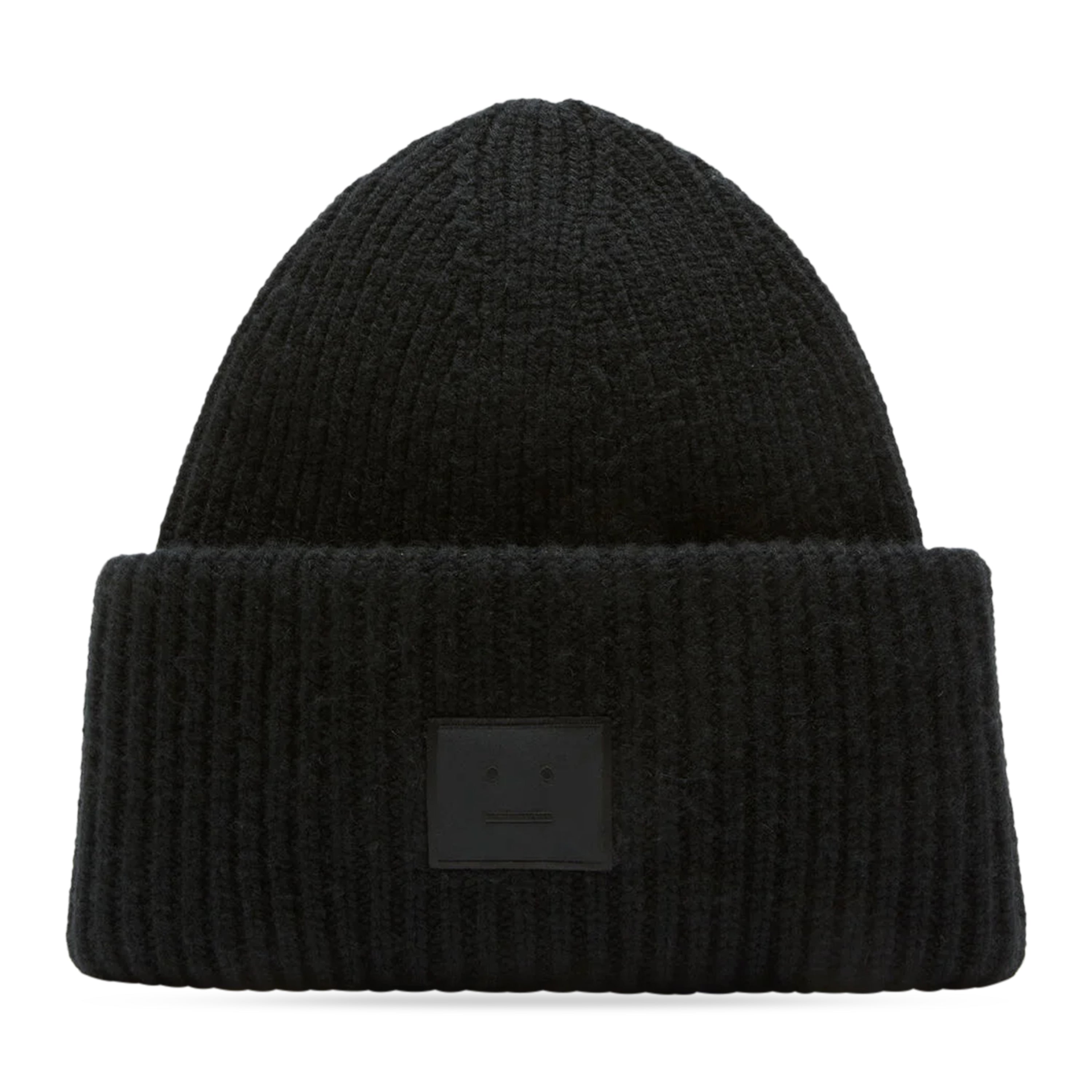 Acne Studios Large Face Logo Beanie Black