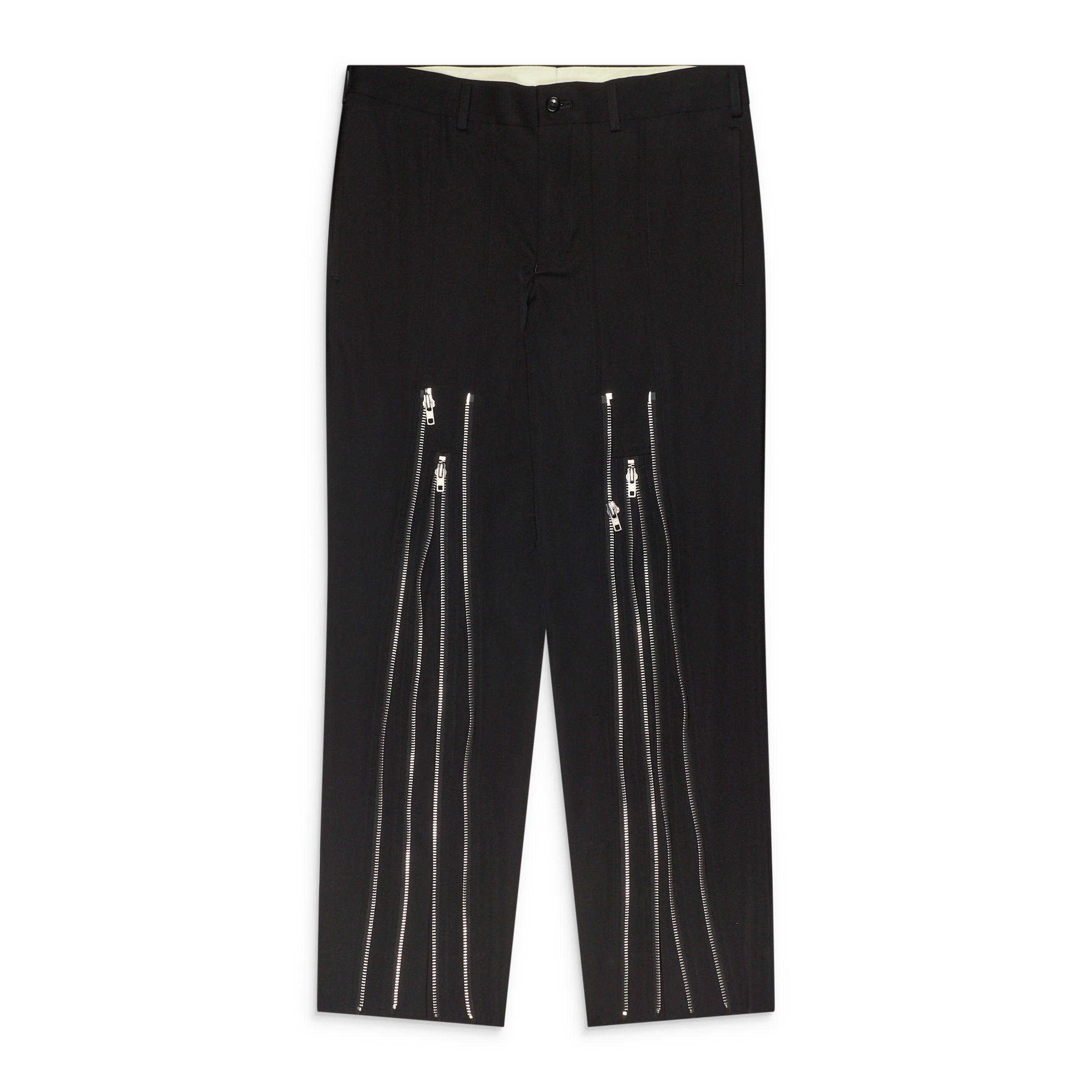 Comme Des Garcons Homme Plus Slim Trousers With Zips Black