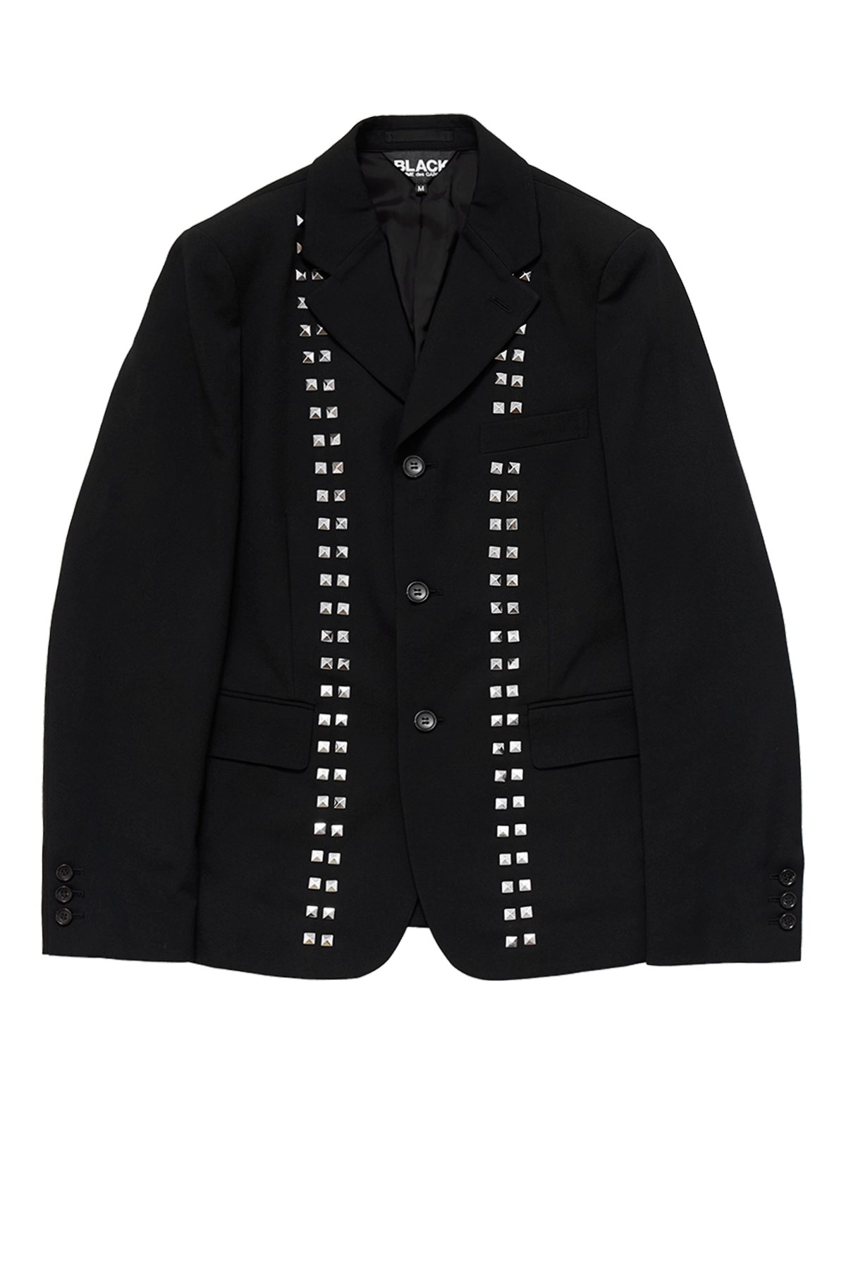 Cdg Black Single Breasted Blazer With Studs