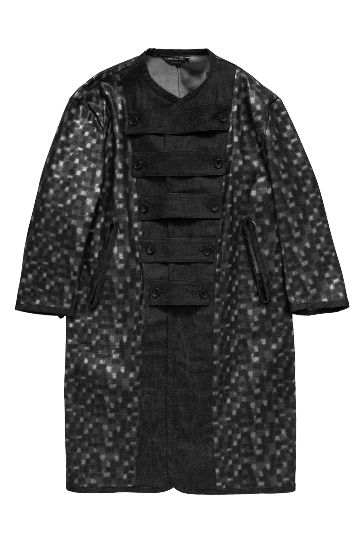 Cdg Homme Plus Denim Mixed Fabric Coat Indigo