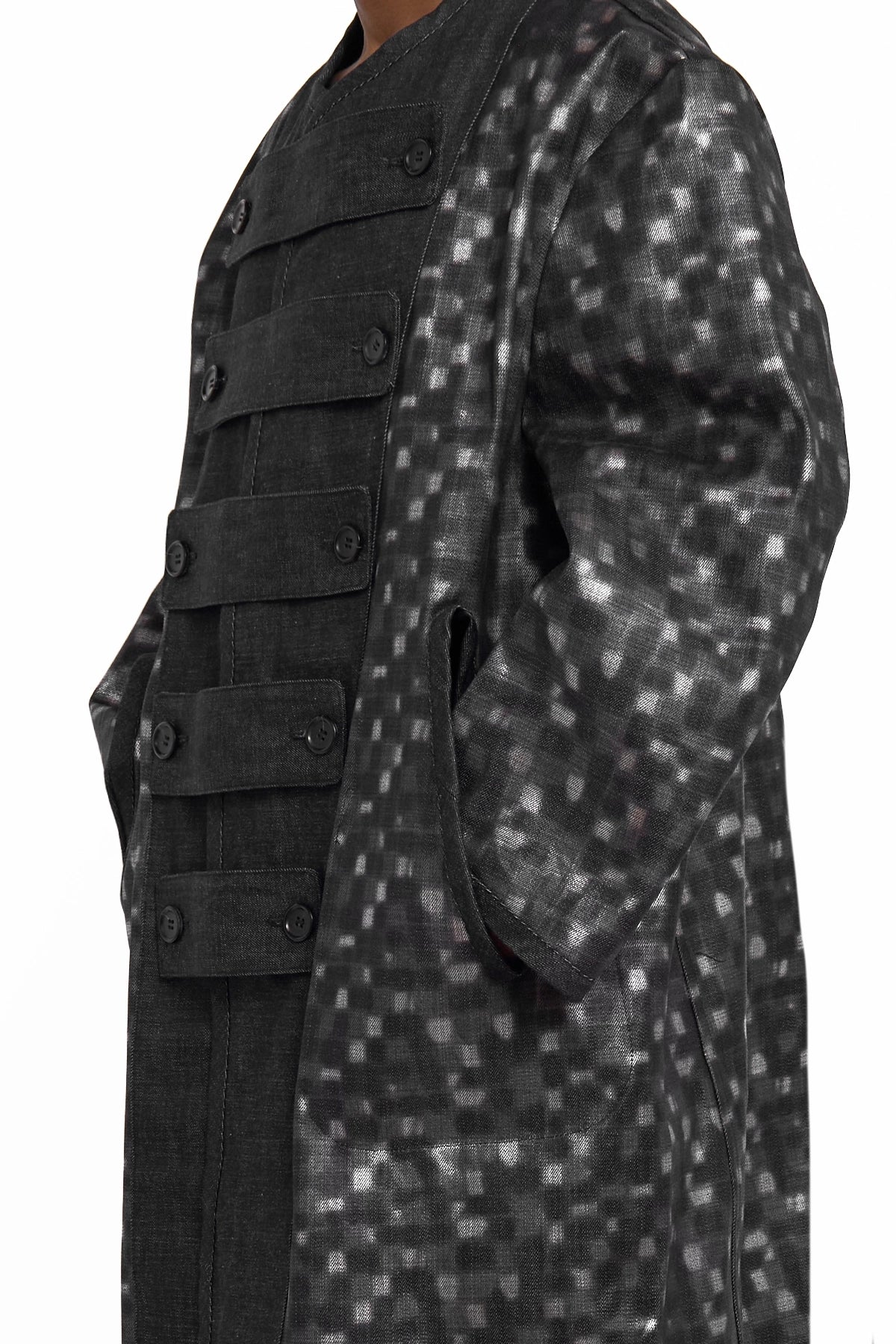 Cdg Homme Plus Denim Mixed Fabric Coat Indigo