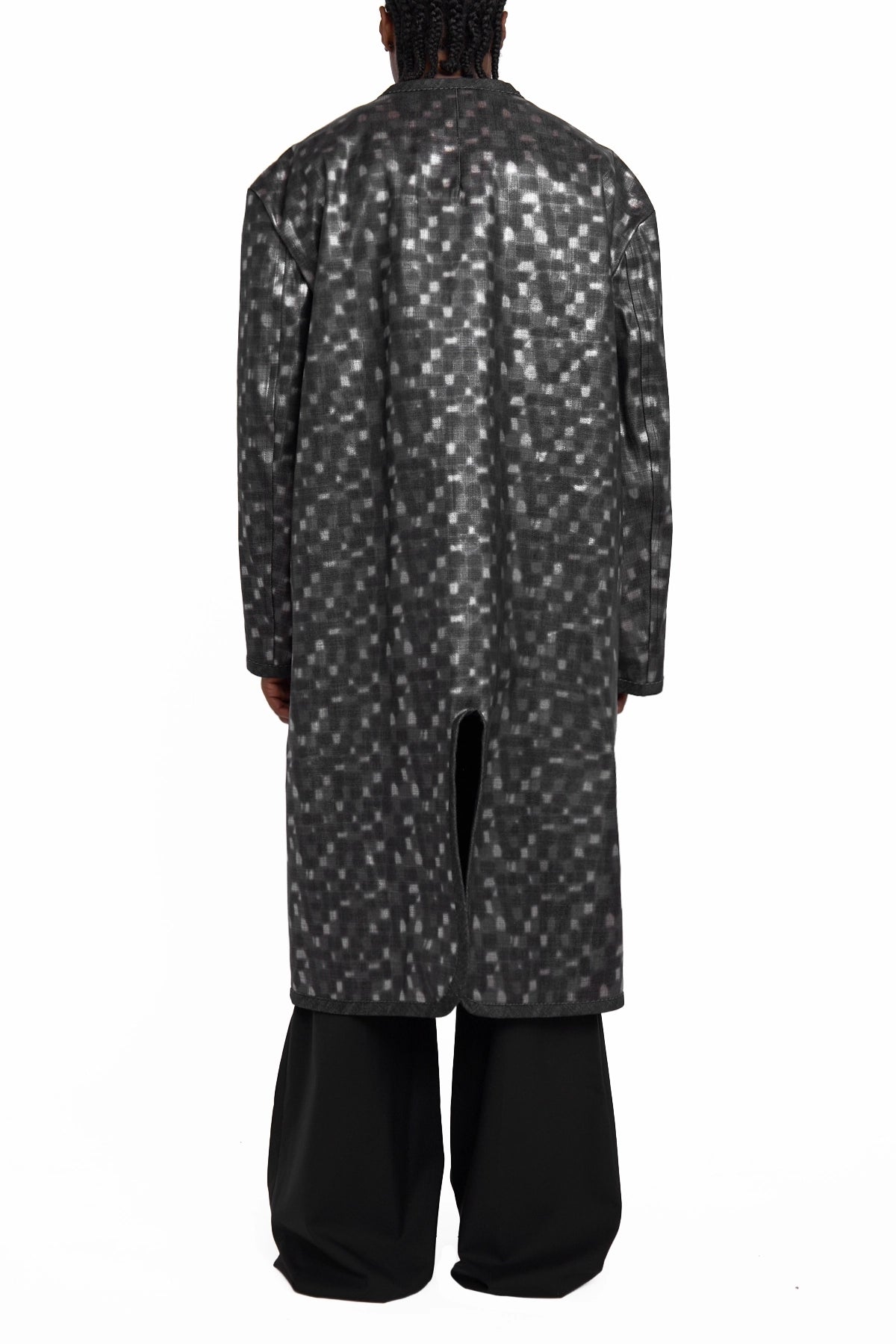 Cdg Homme Plus Denim Mixed Fabric Coat Indigo