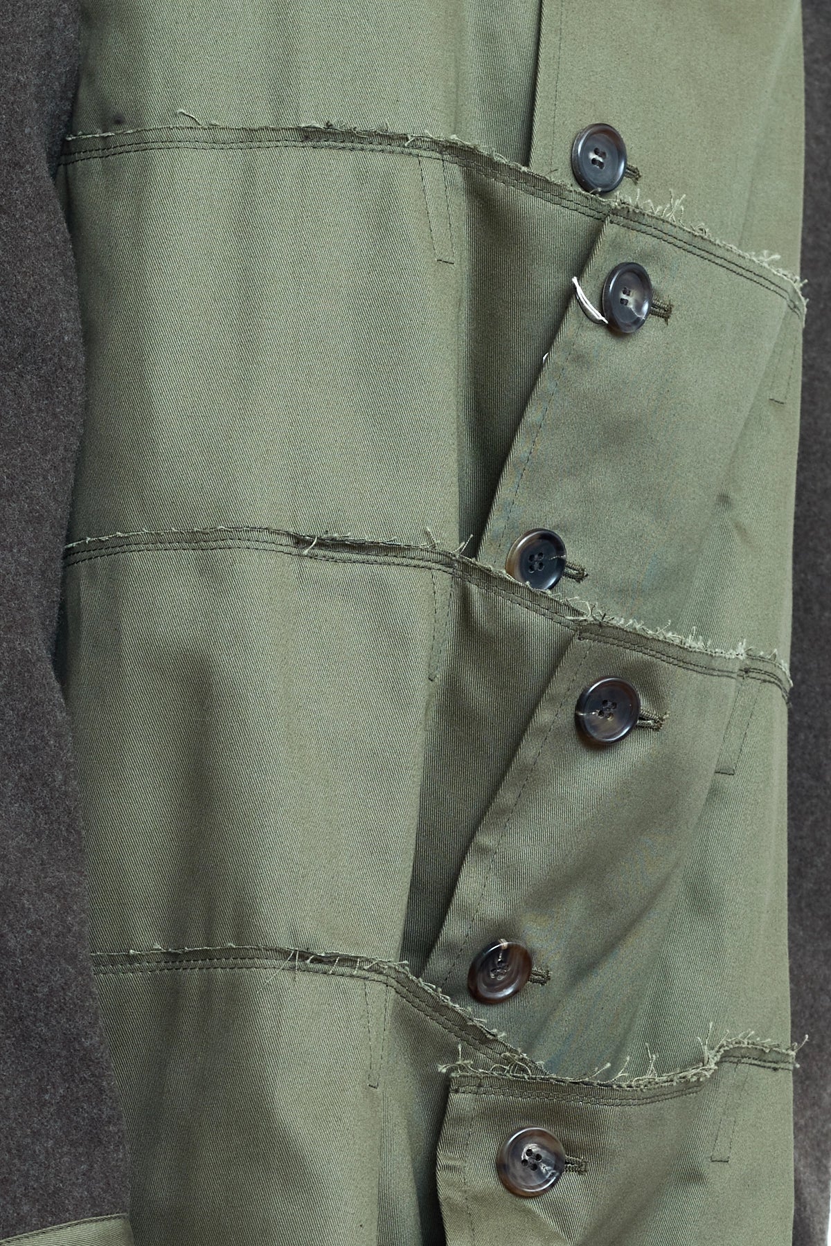 CDG Homme Plus Wool Coat With Cotton Patches 1-Khaki