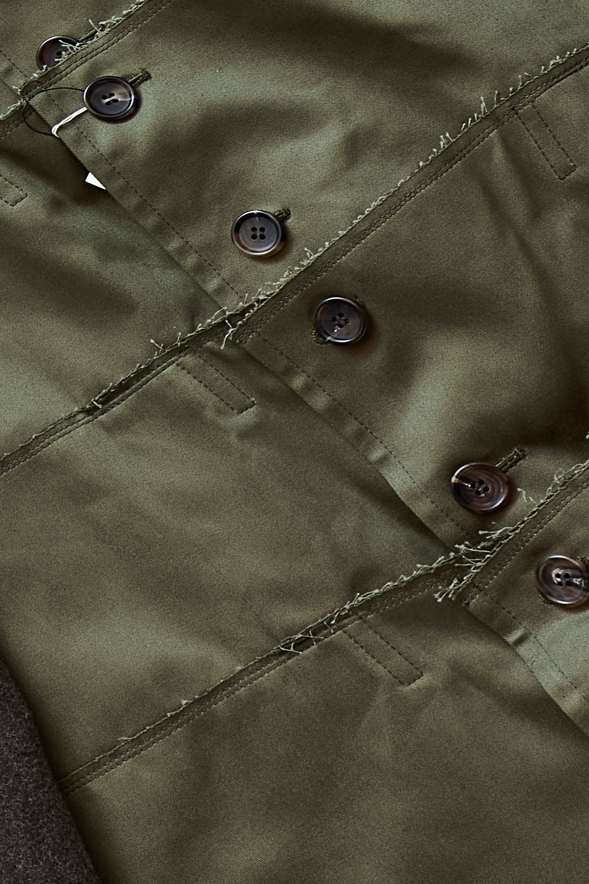 CDG Homme Plus Wool Coat With Cotton Patches 1-Khaki