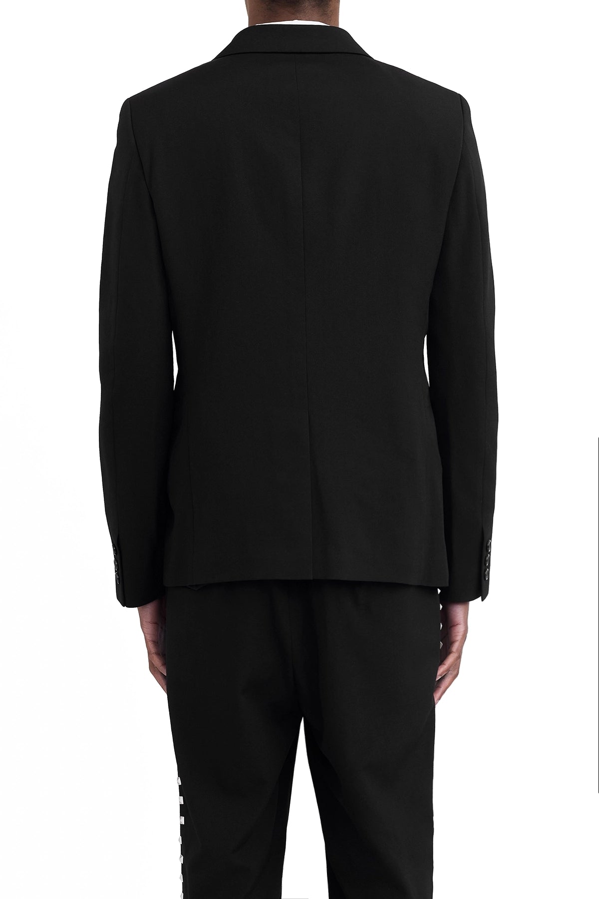 Cdg Black Single Breasted Blazer With Studs Back