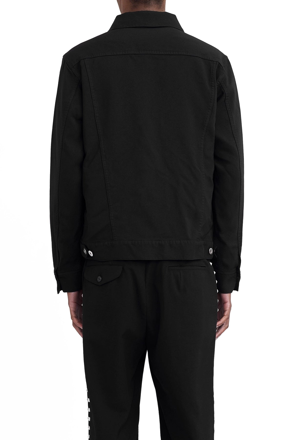 Comme Des Garcons Black Trucker Jacket With Studs Black – ESSXNYC
